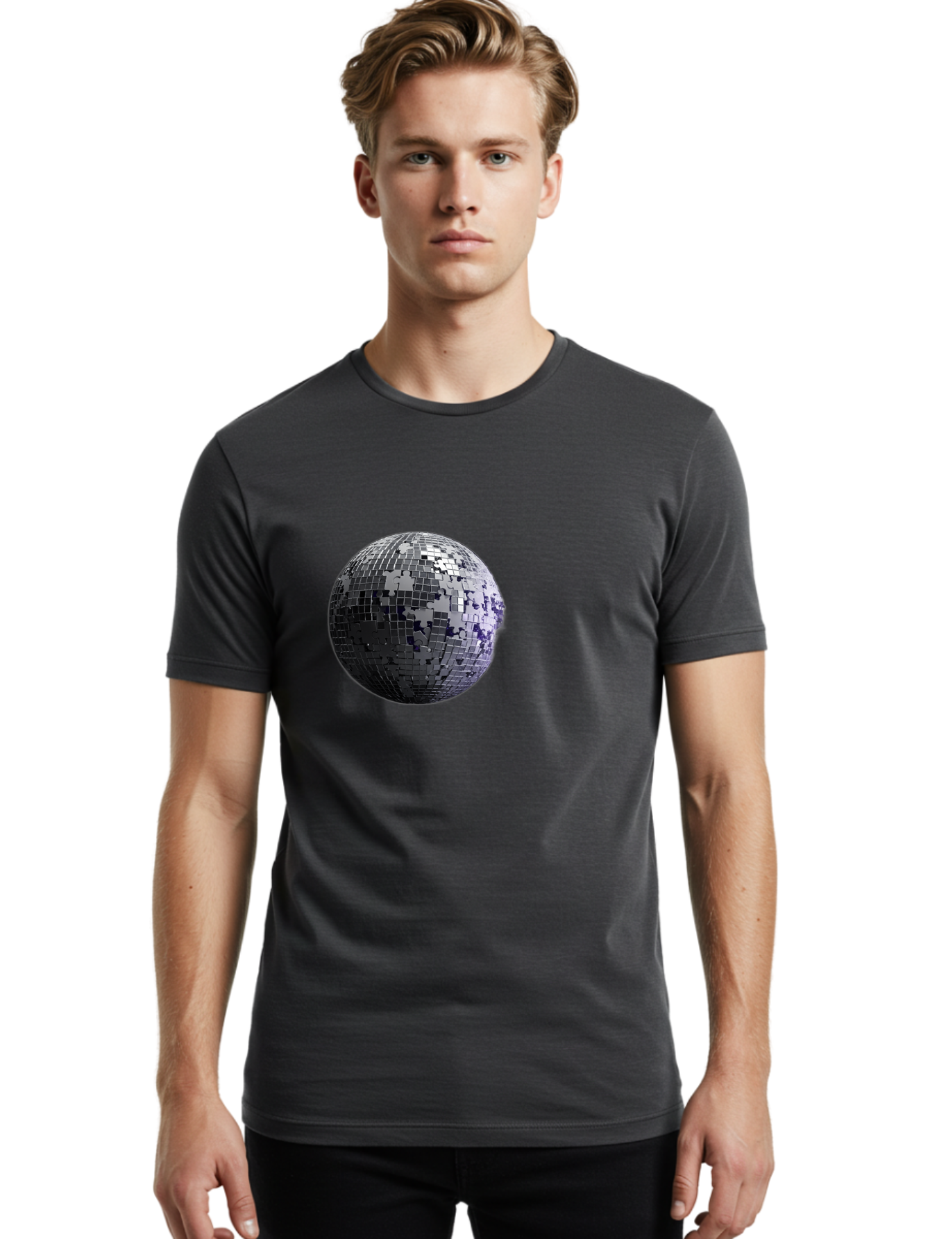 Disco-Ball-3 Men'S Graphic Tee, 100% Cotton, Comfortable Casual Summer Wear, Machine Washable, Vintage Camera, Old Camera, Antique Camera, Black Camera, Classic Photography, Photography Equipment, Nostalgic Device, Film Camera, Camera Art Bao347