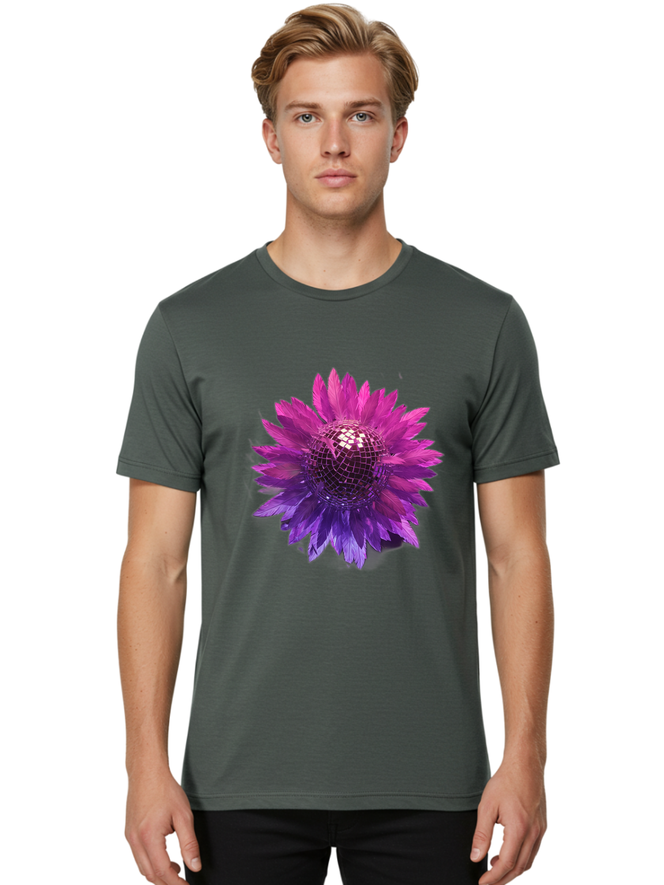 Disco-Flower Men'S Graphic Tee, 100% Cotton, Comfortable Casual Summer Wear, Machine Washable, Vintage Camera, Old Camera, Antique Camera, Black Camera, Classic Photography, Photography Equipment, Nostalgic Device, Film Camera, Camera Art Bao349