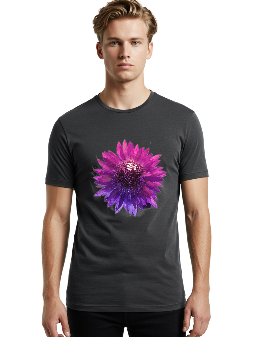 Disco-Flower Men'S Graphic Tee, 100% Cotton, Comfortable Casual Summer Wear, Machine Washable, Vintage Camera, Old Camera, Antique Camera, Black Camera, Classic Photography, Photography Equipment, Nostalgic Device, Film Camera, Camera Art Bao349