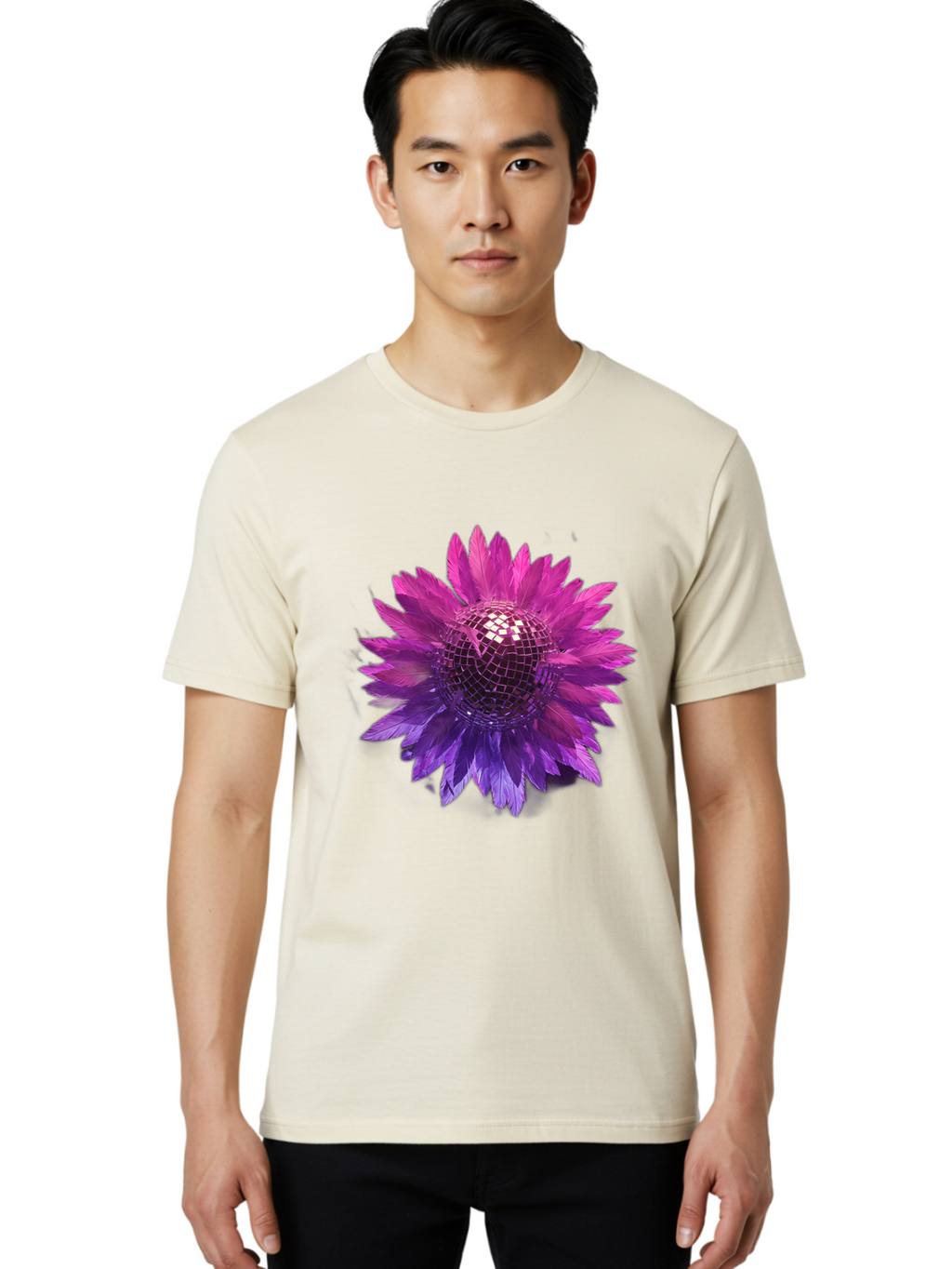 Disco-Flower Men'S Graphic Tee, 100% Cotton, Comfortable Casual Summer Wear, Machine Washable, Vintage Camera, Old Camera, Antique Camera, Black Camera, Classic Photography, Photography Equipment, Nostalgic Device, Film Camera, Camera Art Bao349