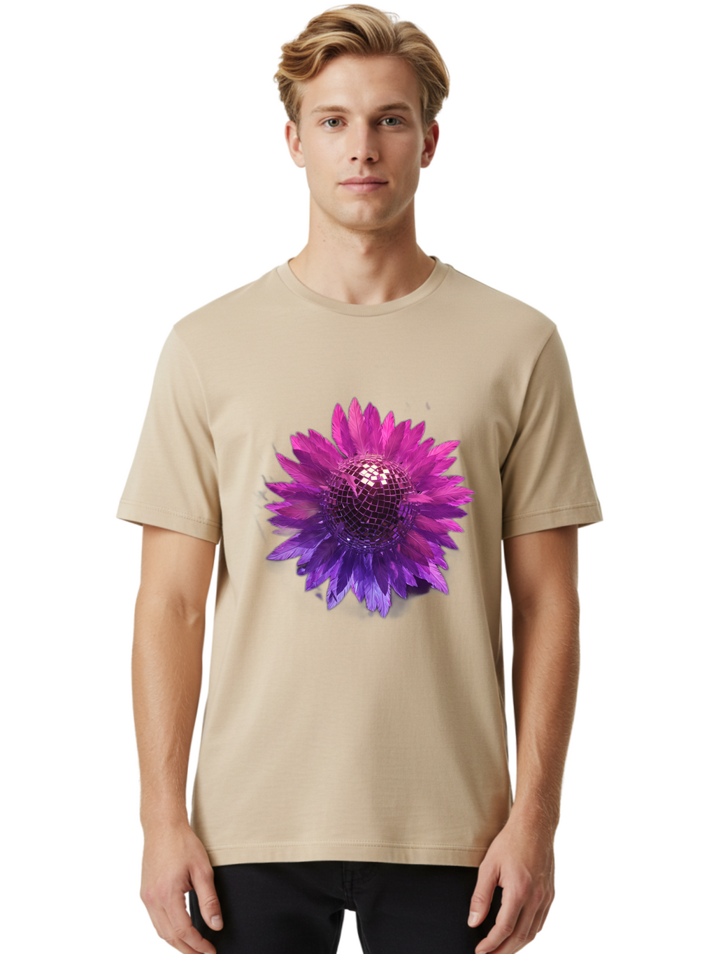 Disco-Flower Men'S Graphic Tee, 100% Cotton, Comfortable Casual Summer Wear, Machine Washable, Vintage Camera, Old Camera, Antique Camera, Black Camera, Classic Photography, Photography Equipment, Nostalgic Device, Film Camera, Camera Art Bao349