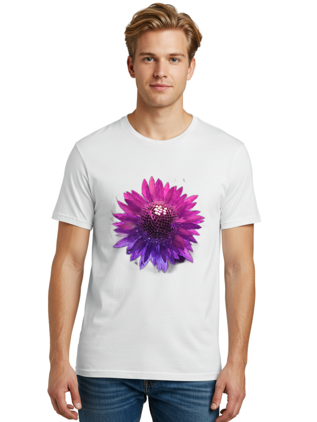 Disco-Flower Men'S Graphic Tee, 100% Cotton, Comfortable Casual Summer Wear, Machine Washable, Vintage Camera, Old Camera, Antique Camera, Black Camera, Classic Photography, Photography Equipment, Nostalgic Device, Film Camera, Camera Art Bao349