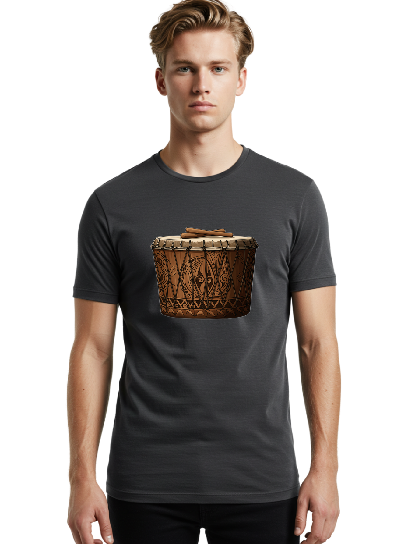 Djembe-Drum Men'S Graphic Tee, 100% Cotton, Comfortable Casual Summer Wear, Machine Washable, Vintage Camera, Old Camera, Antique Camera, Black Camera, Classic Photography, Photography Equipment, Nostalgic Device, Film Camera, Camera Art Bao351