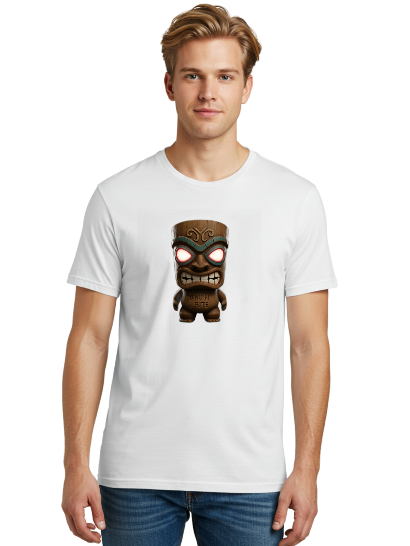 Do-No-Pet-I-Bite-Tiki Men'S Graphic Tee, 100% Cotton, Comfortable Casual Summer Wear, Machine Washable, Vintage Camera, Old Camera, Antique Camera, Black Camera, Classic Photography, Photography Equipment, Nostalgic Device, Film Camera, Bao352
