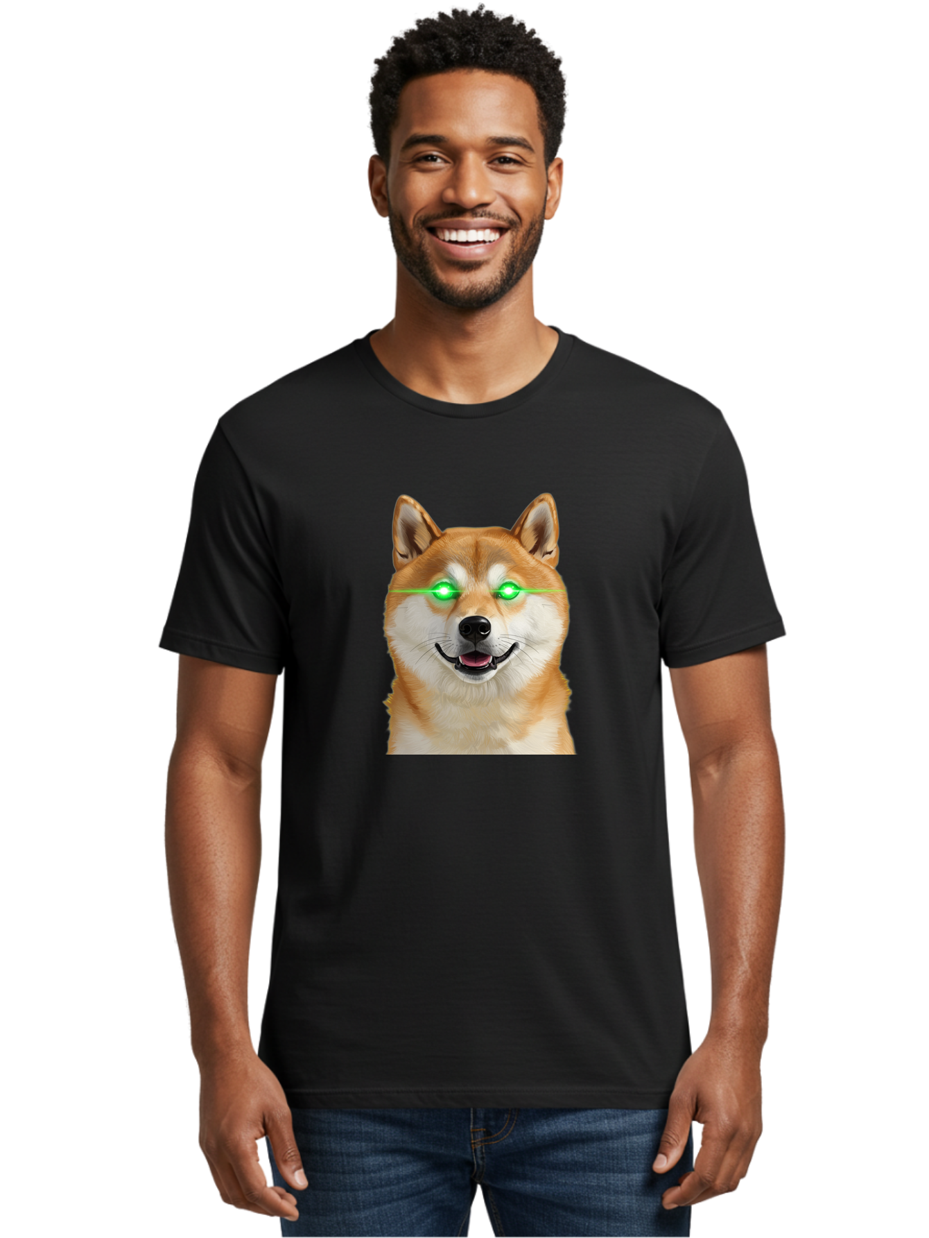 Doge-With-Green-Eyes Men'S Graphic Tee, 100% Cotton, Comfortable Casual Summer Wear, Machine Washable, Vintage Camera, Old Camera, Antique Camera, Black Camera, Classic Photography, Photography Equipment, Nostalgic Device, Film Camera, Bao363