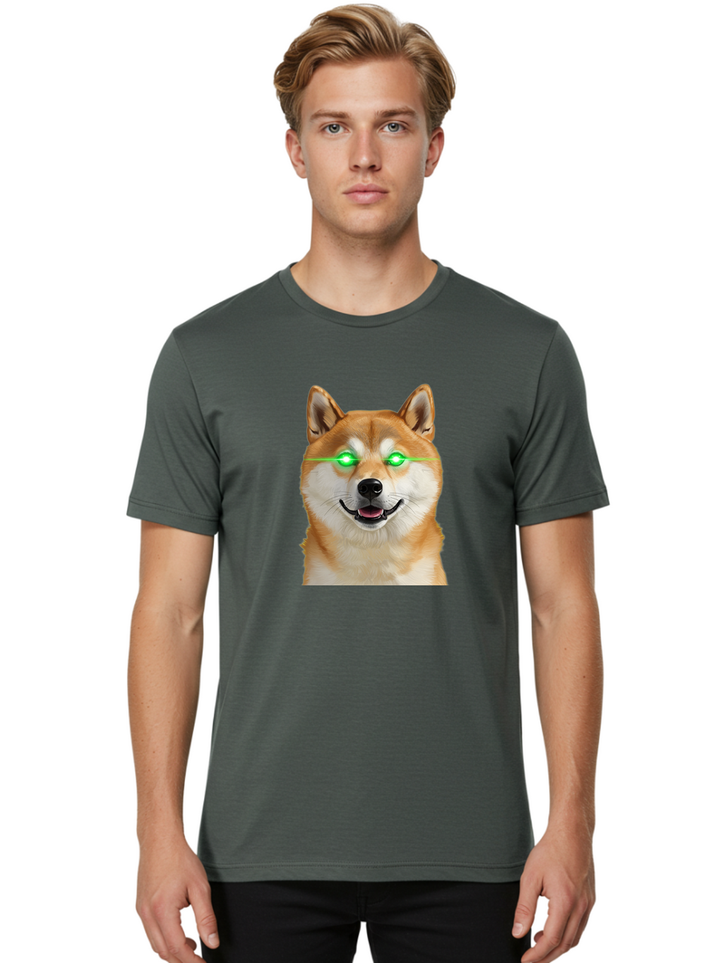 Doge-With-Green-Eyes Men'S Graphic Tee, 100% Cotton, Comfortable Casual Summer Wear, Machine Washable, Vintage Camera, Old Camera, Antique Camera, Black Camera, Classic Photography, Photography Equipment, Nostalgic Device, Film Camera, Bao363
