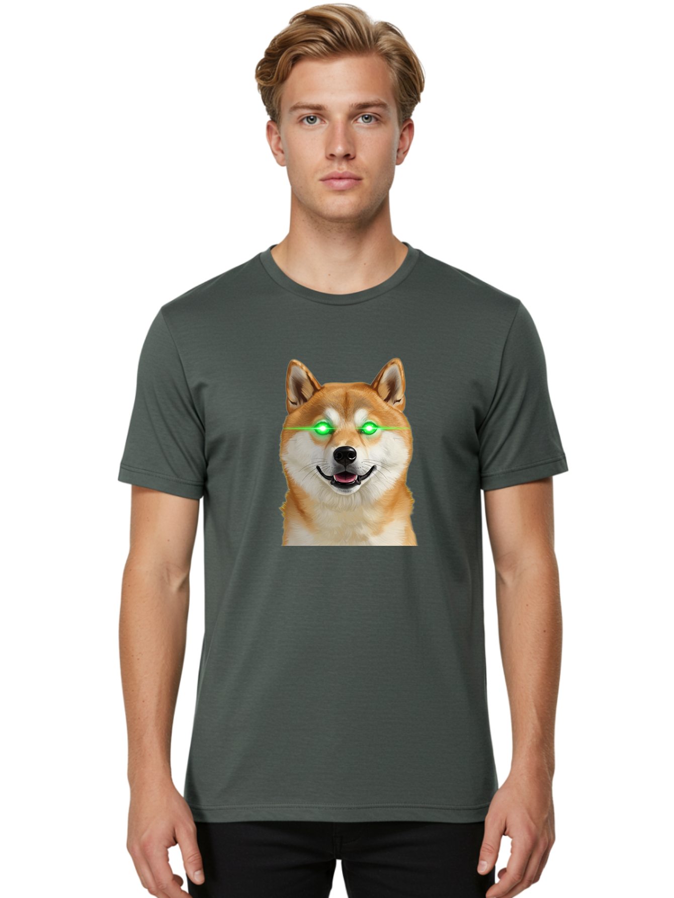 Doge-With-Green-Eyes Men'S Graphic Tee, 100% Cotton, Comfortable Casual Summer Wear, Machine Washable, Vintage Camera, Old Camera, Antique Camera, Black Camera, Classic Photography, Photography Equipment, Nostalgic Device, Film Camera, Bao363
