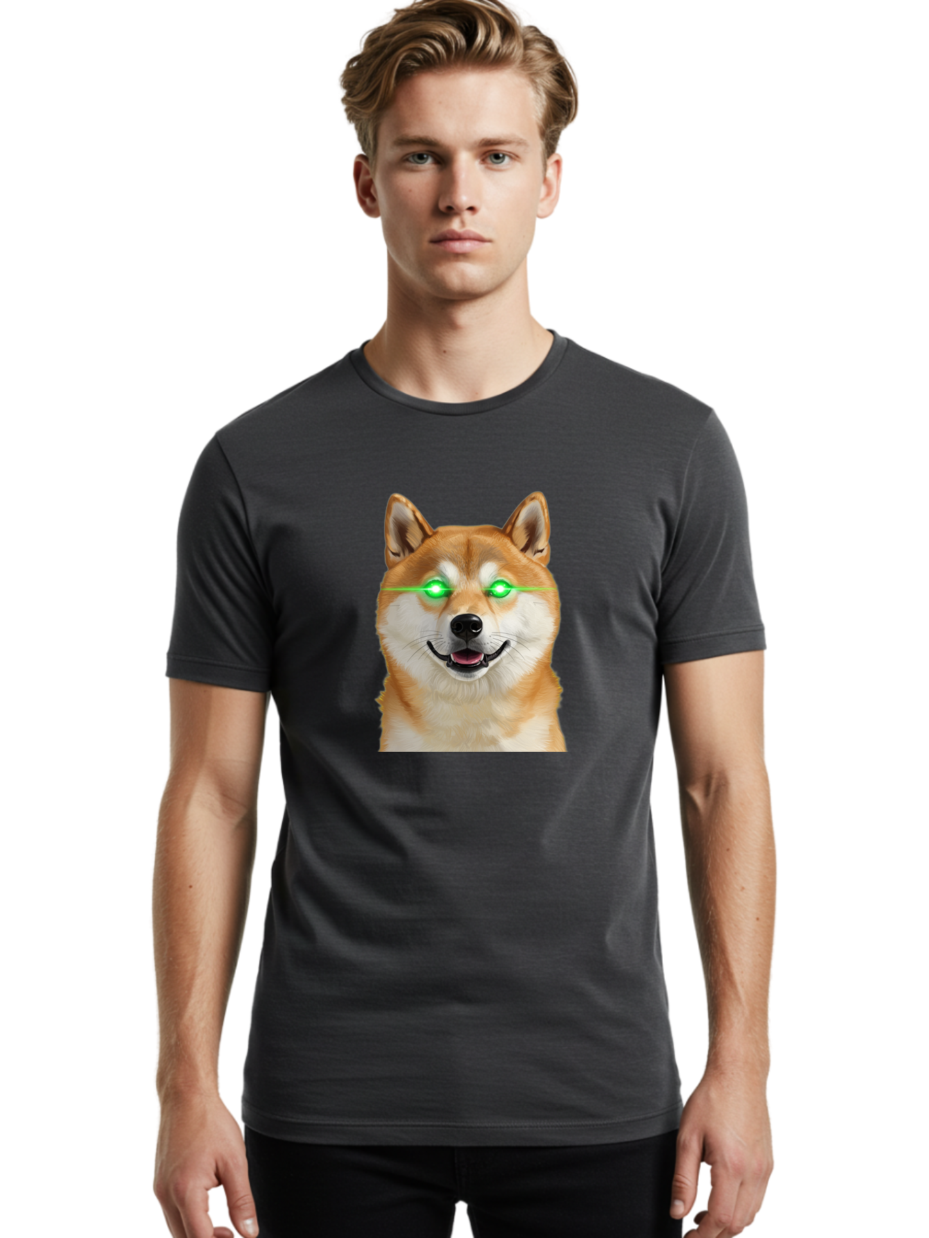 Doge-With-Green-Eyes Men'S Graphic Tee, 100% Cotton, Comfortable Casual Summer Wear, Machine Washable, Vintage Camera, Old Camera, Antique Camera, Black Camera, Classic Photography, Photography Equipment, Nostalgic Device, Film Camera, Bao363