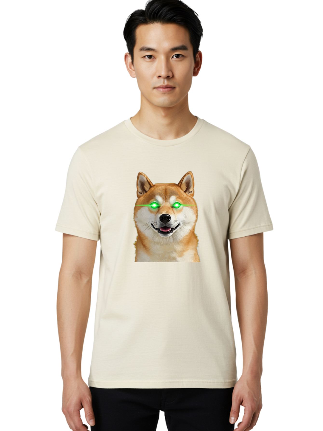 Doge-With-Green-Eyes Men'S Graphic Tee, 100% Cotton, Comfortable Casual Summer Wear, Machine Washable, Vintage Camera, Old Camera, Antique Camera, Black Camera, Classic Photography, Photography Equipment, Nostalgic Device, Film Camera, Bao363