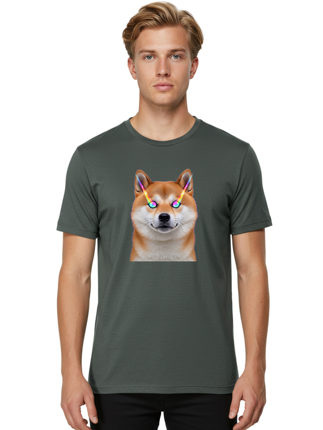 Doge-With-Laser-Eyes Men'S Graphic Tee, 100% Cotton, Comfortable Casual Summer Wear, Machine Washable, Vintage Camera, Old Camera, Antique Camera, Black Camera, Classic Photography, Photography Equipment, Nostalgic Device, Film Camera, Bao364