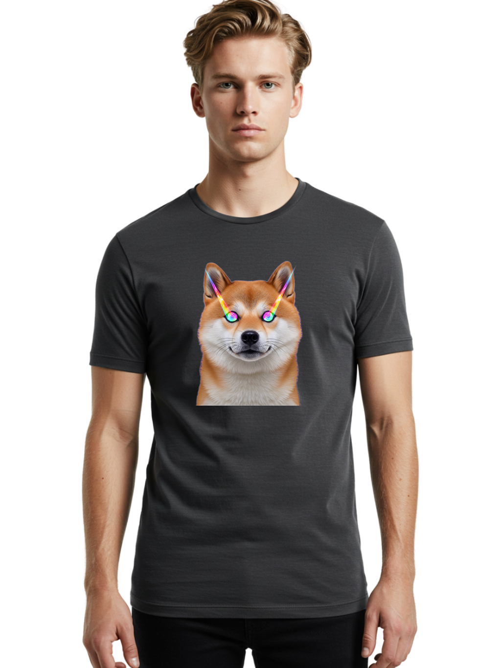 Doge-With-Laser-Eyes Men'S Graphic Tee, 100% Cotton, Comfortable Casual Summer Wear, Machine Washable, Vintage Camera, Old Camera, Antique Camera, Black Camera, Classic Photography, Photography Equipment, Nostalgic Device, Film Camera, Bao364