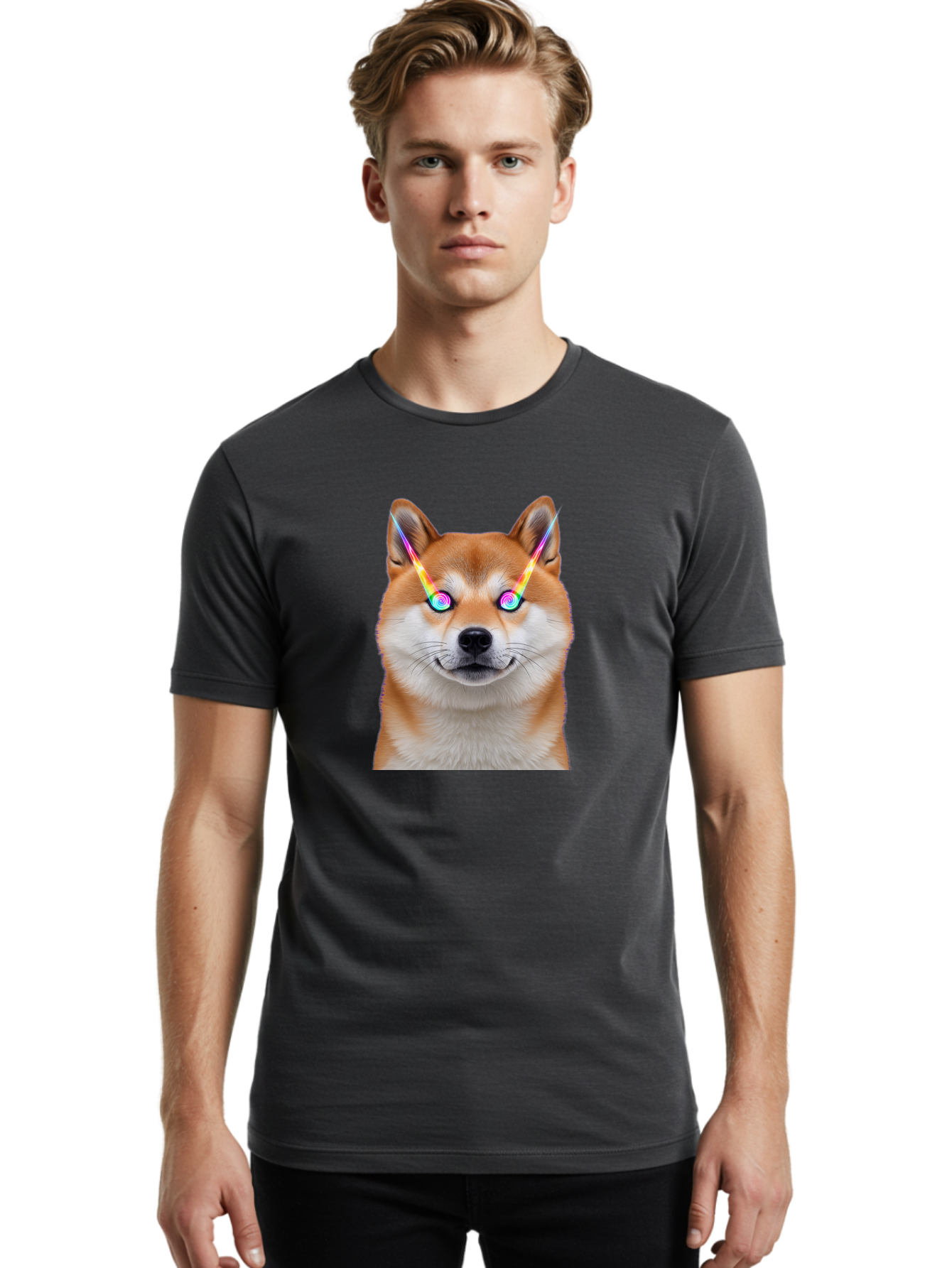 Doge-With-Laser-Eyes Men'S Graphic Tee, 100% Cotton, Comfortable Casual Summer Wear, Machine Washable, Vintage Camera, Old Camera, Antique Camera, Black Camera, Classic Photography, Photography Equipment, Nostalgic Device, Film Camera, Bao364