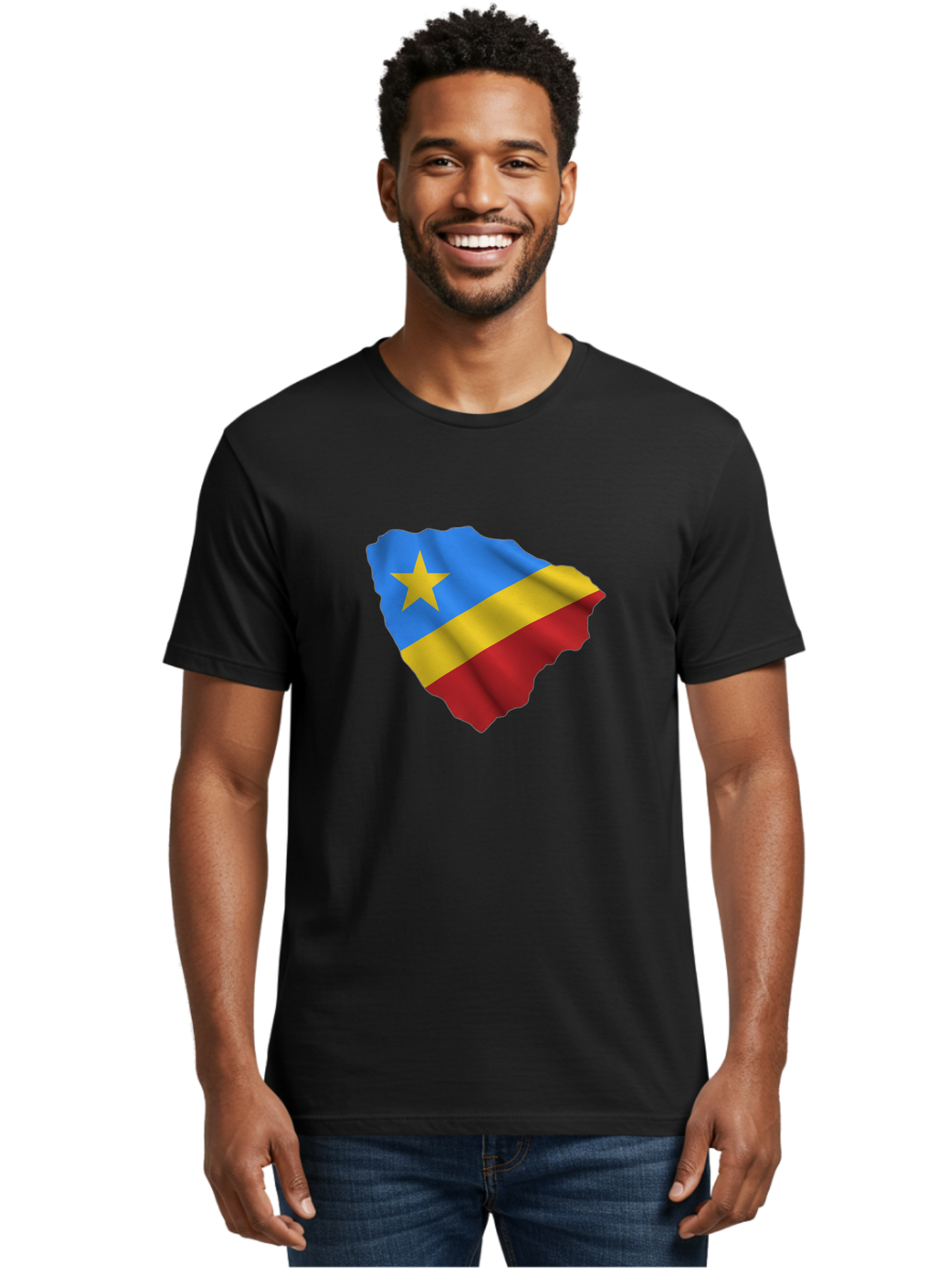 Drc-Map-With-Flag Men'S Graphic Tee, 100% Cotton, Comfortable Casual Summer Wear, Machine Washable, Vintage Camera, Old Camera, Antique Camera, Black Camera, Classic Photography, Photography Equipment, Nostalgic Device, Film Camera, Camera Art Bao374