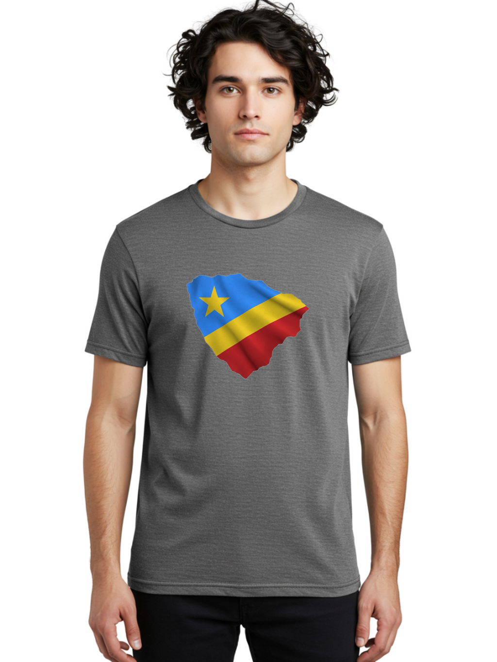 Drc-Map-With-Flag Men'S Graphic Tee, 100% Cotton, Comfortable Casual Summer Wear, Machine Washable, Vintage Camera, Old Camera, Antique Camera, Black Camera, Classic Photography, Photography Equipment, Nostalgic Device, Film Camera, Camera Art Bao374