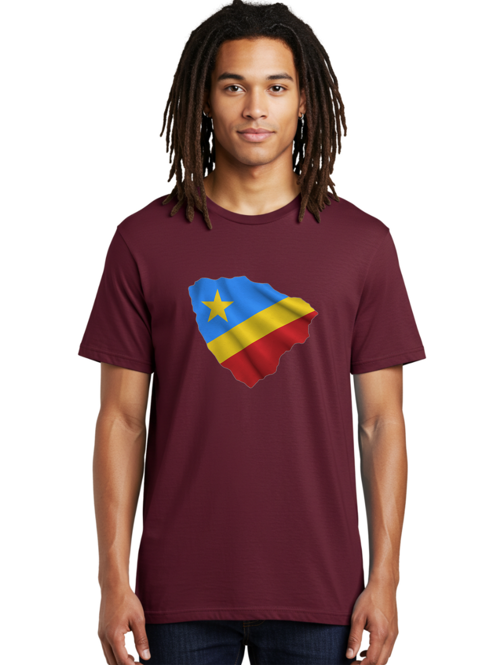 Drc-Map-With-Flag Men'S Graphic Tee, 100% Cotton, Comfortable Casual Summer Wear, Machine Washable, Vintage Camera, Old Camera, Antique Camera, Black Camera, Classic Photography, Photography Equipment, Nostalgic Device, Film Camera, Camera Art Bao374