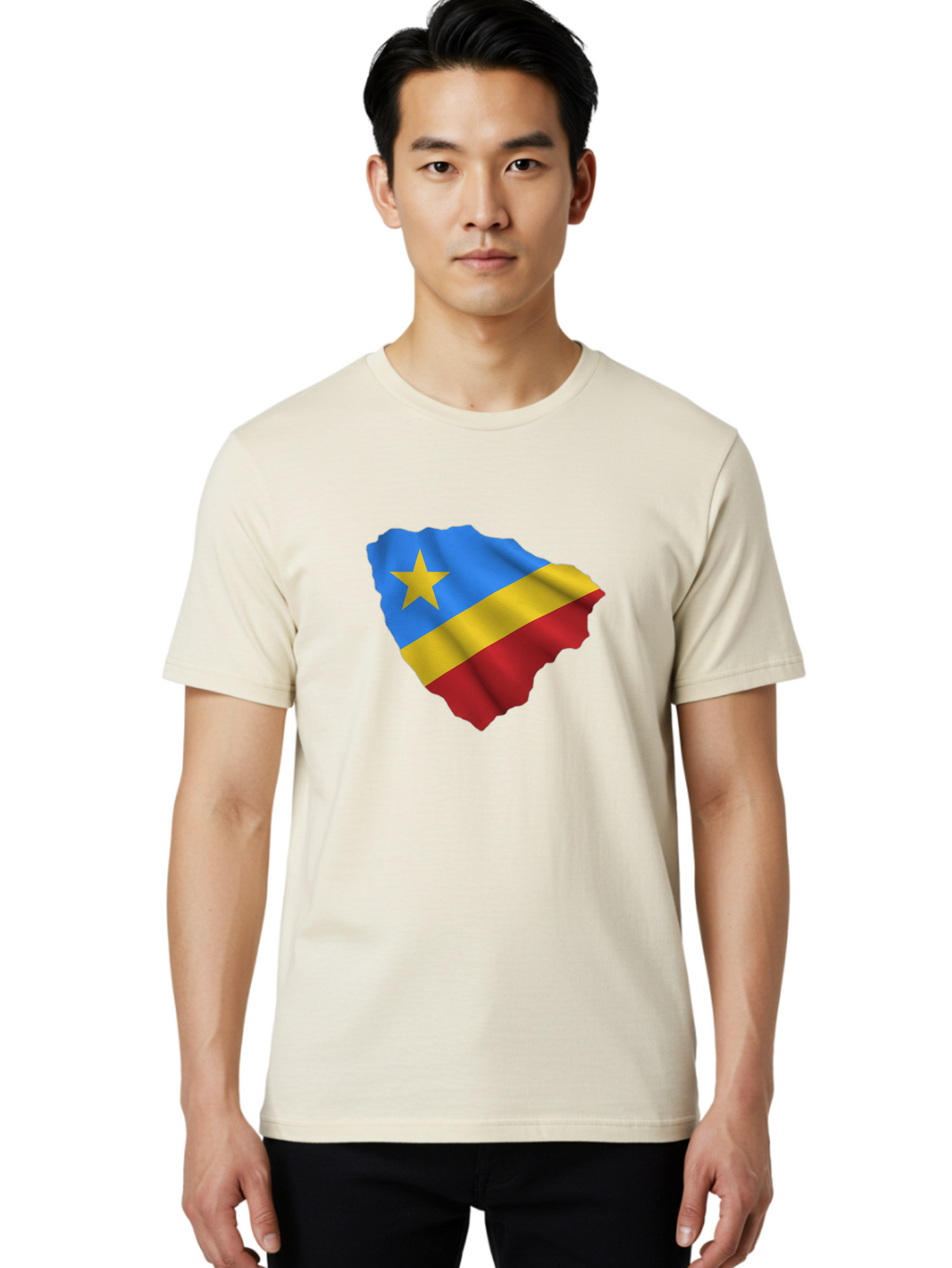 Drc-Map-With-Flag Men'S Graphic Tee, 100% Cotton, Comfortable Casual Summer Wear, Machine Washable, Vintage Camera, Old Camera, Antique Camera, Black Camera, Classic Photography, Photography Equipment, Nostalgic Device, Film Camera, Camera Art Bao374