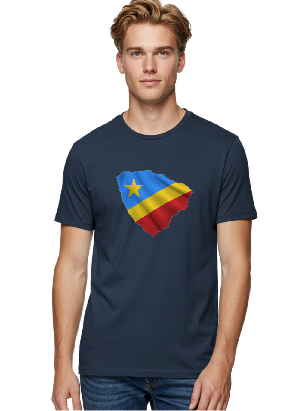 Drc-Map-With-Flag Men'S Graphic Tee, 100% Cotton, Comfortable Casual Summer Wear, Machine Washable, Vintage Camera, Old Camera, Antique Camera, Black Camera, Classic Photography, Photography Equipment, Nostalgic Device, Film Camera, Camera Art Bao374