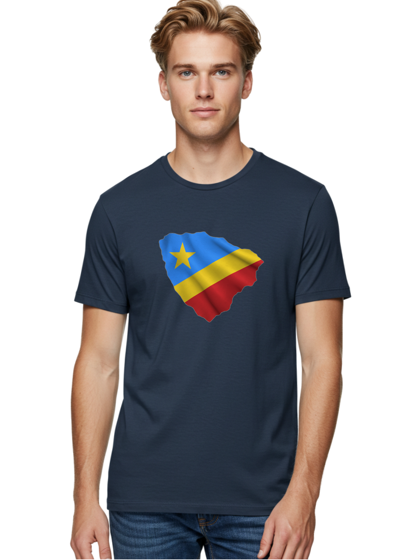 Drc-Map-With-Flag Men'S Graphic Tee, 100% Cotton, Comfortable Casual Summer Wear, Machine Washable, Vintage Camera, Old Camera, Antique Camera, Black Camera, Classic Photography, Photography Equipment, Nostalgic Device, Film Camera, Camera Art Bao374
