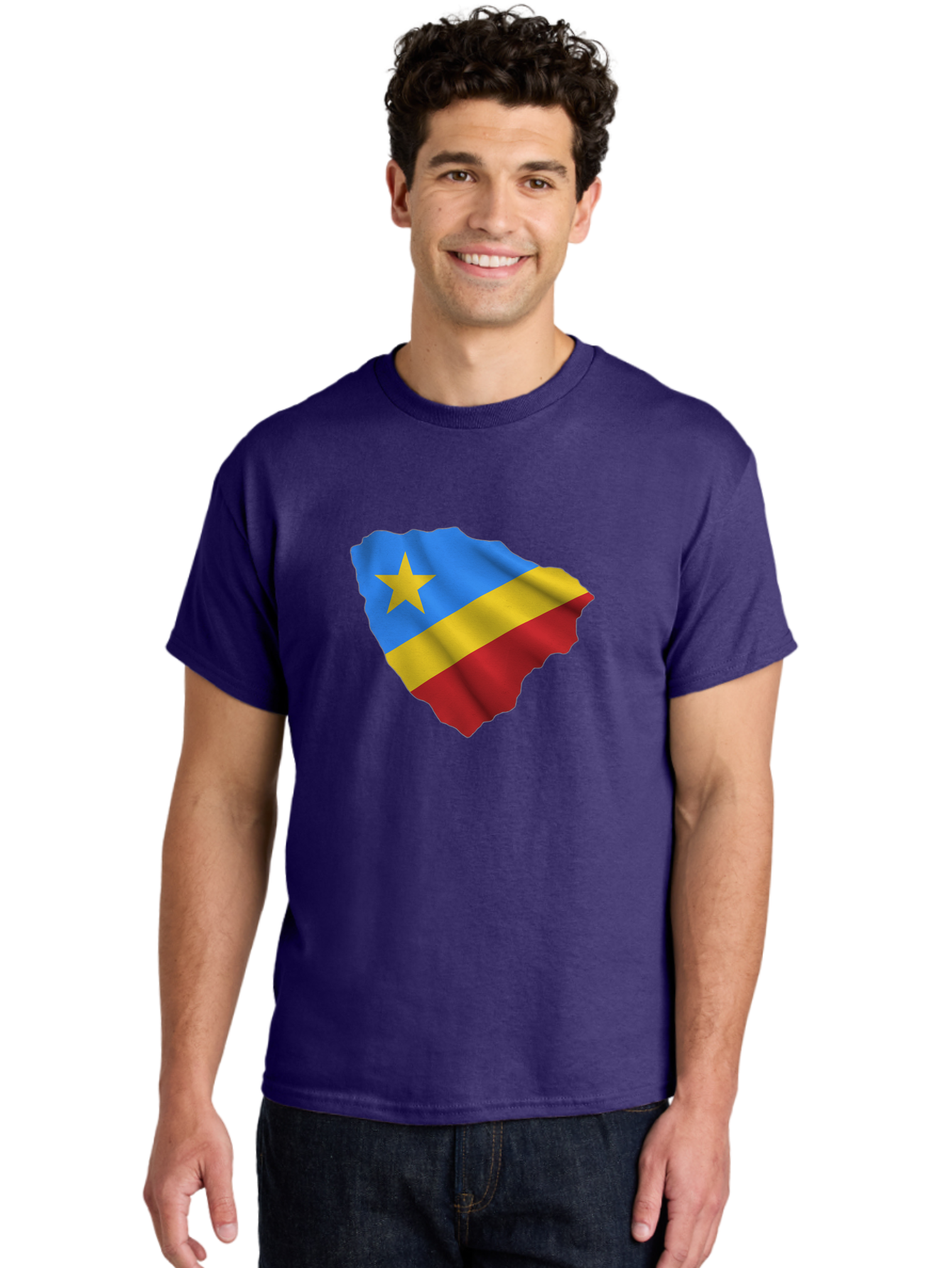 Drc-Map-With-Flag Men'S Graphic Tee, 100% Cotton, Comfortable Casual Summer Wear, Machine Washable, Vintage Camera, Old Camera, Antique Camera, Black Camera, Classic Photography, Photography Equipment, Nostalgic Device, Film Camera, Camera Art Bao374