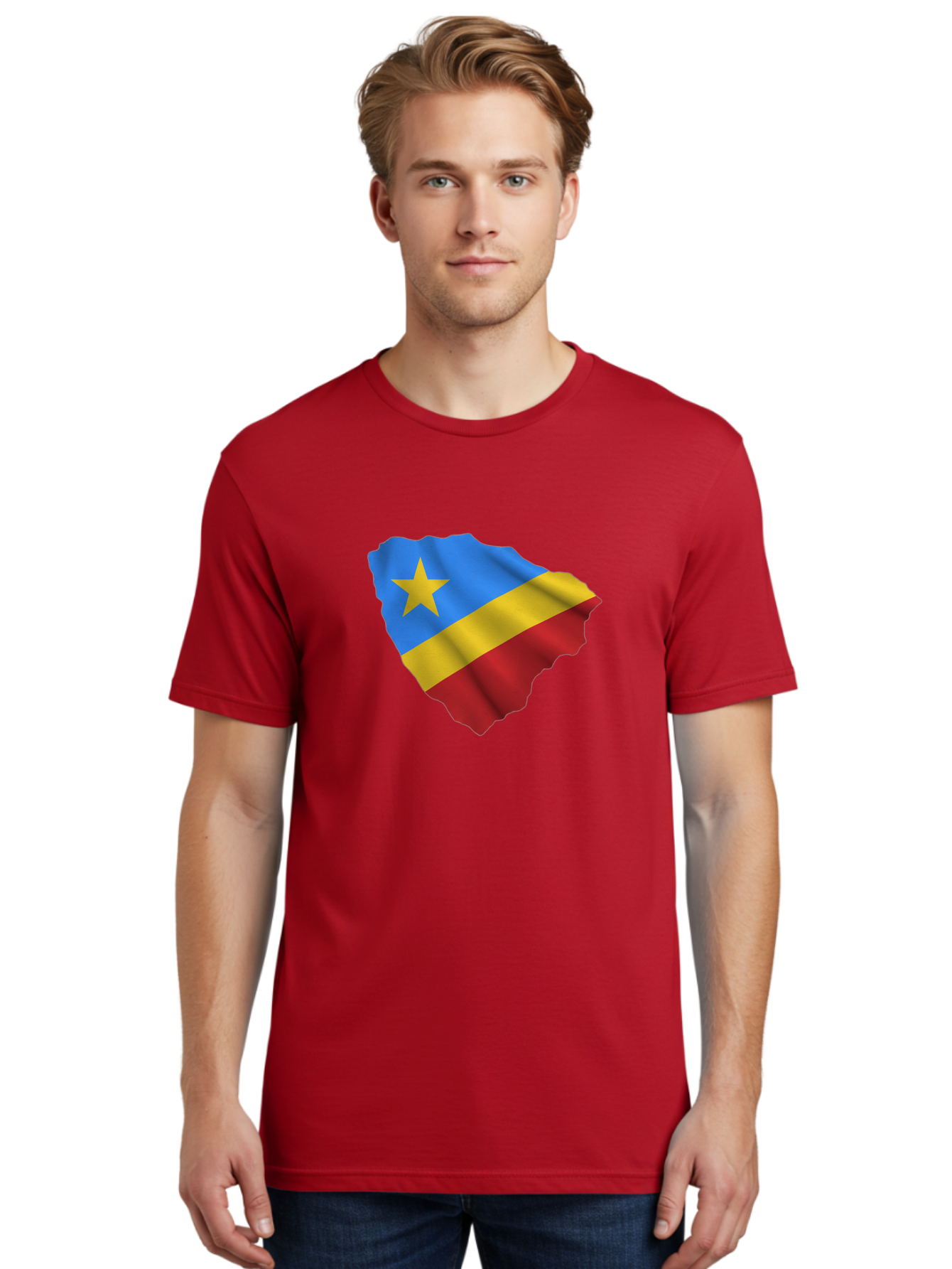 Drc-Map-With-Flag Men'S Graphic Tee, 100% Cotton, Comfortable Casual Summer Wear, Machine Washable, Vintage Camera, Old Camera, Antique Camera, Black Camera, Classic Photography, Photography Equipment, Nostalgic Device, Film Camera, Camera Art Bao374