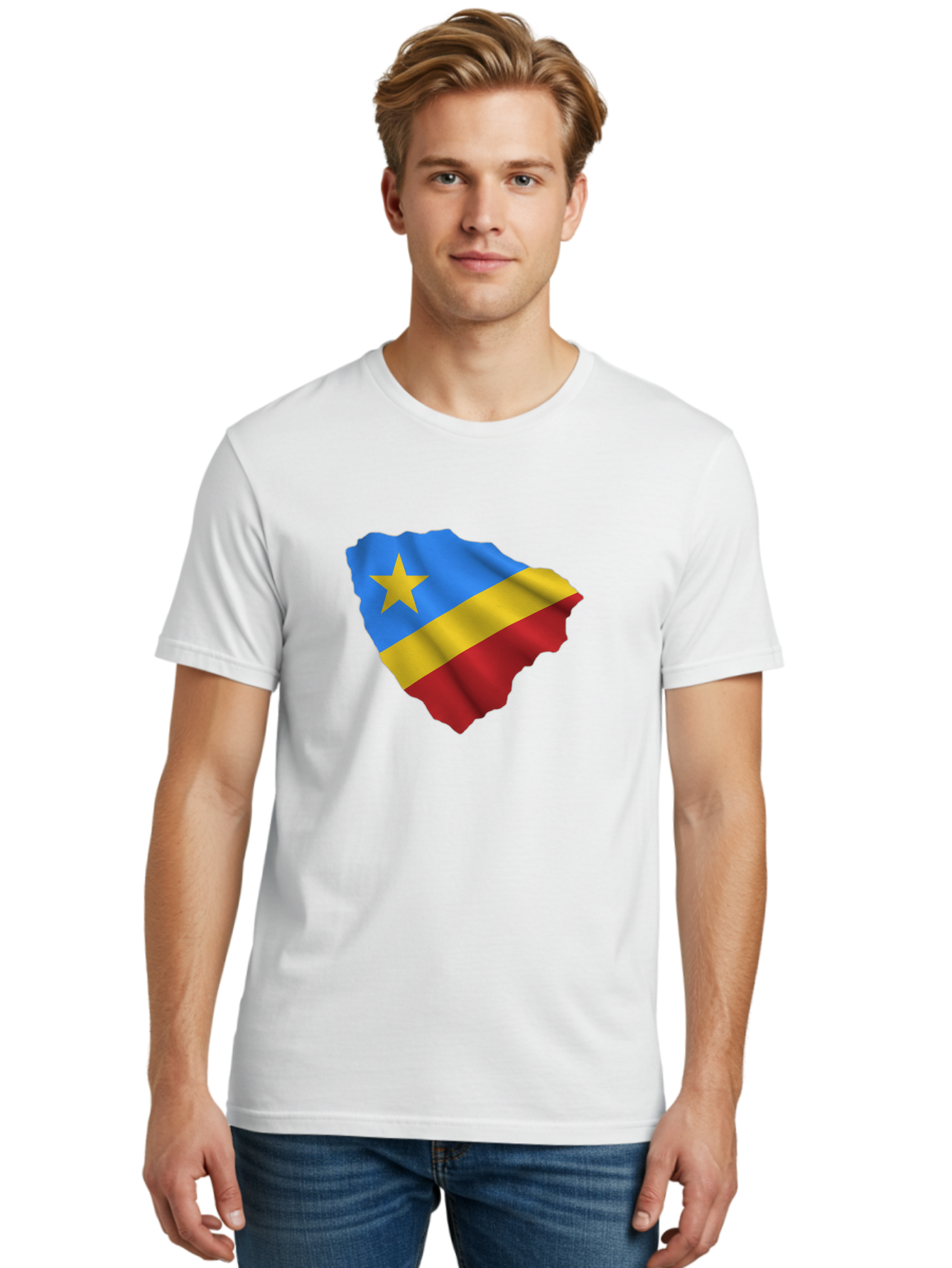 Drc-Map-With-Flag Men'S Graphic Tee, 100% Cotton, Comfortable Casual Summer Wear, Machine Washable, Vintage Camera, Old Camera, Antique Camera, Black Camera, Classic Photography, Photography Equipment, Nostalgic Device, Film Camera, Camera Art Bao374