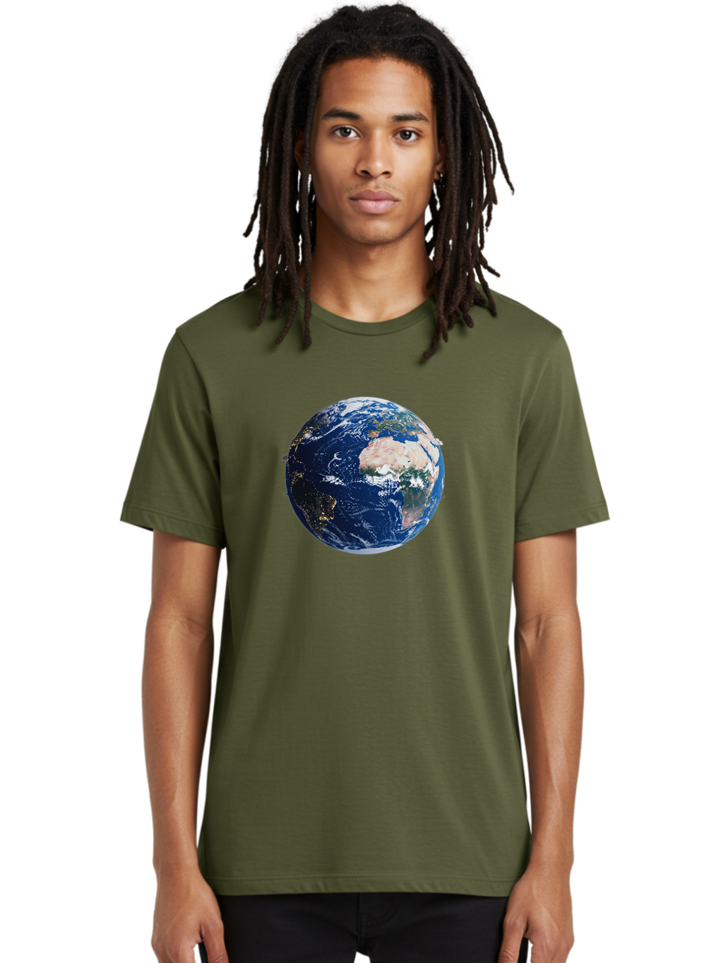 Earth-From-Space-1 Men'S Graphic Tee, 100% Cotton, Comfortable Casual Summer Wear, Machine Washable, Vintage Camera, Old Camera, Antique Camera, Black Camera, Classic Photography, Photography Equipment, Nostalgic Device, Film Camera, Bao382