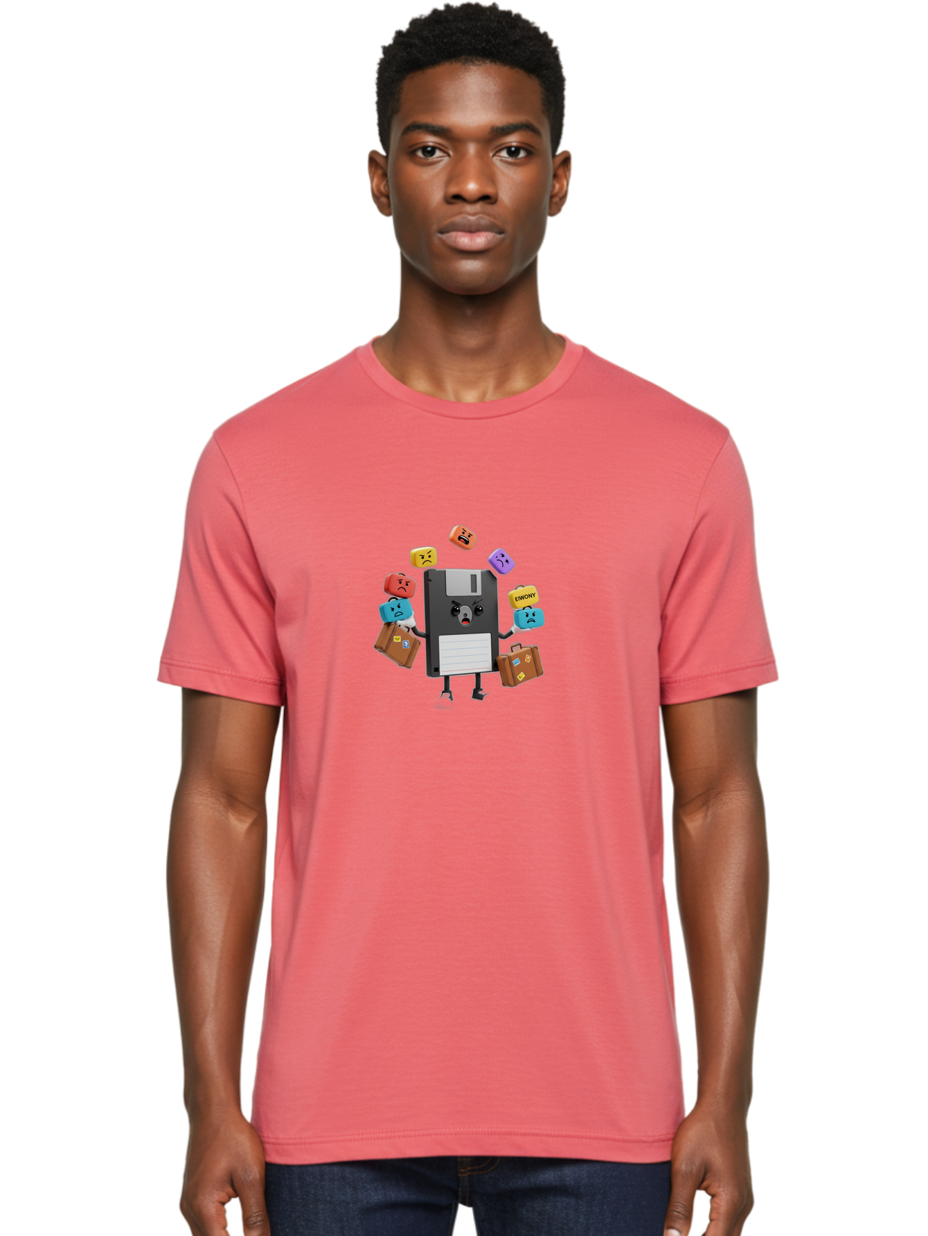 Emoji-Floppy-Disk Men'S Graphic Tee, 100% Cotton, Comfortable Casual Summer Wear, Machine Washable, Vintage Camera, Old Camera, Antique Camera, Black Camera, Classic Photography, Photography Equipment, Nostalgic Device, Film Camera, Camera Art Bao393