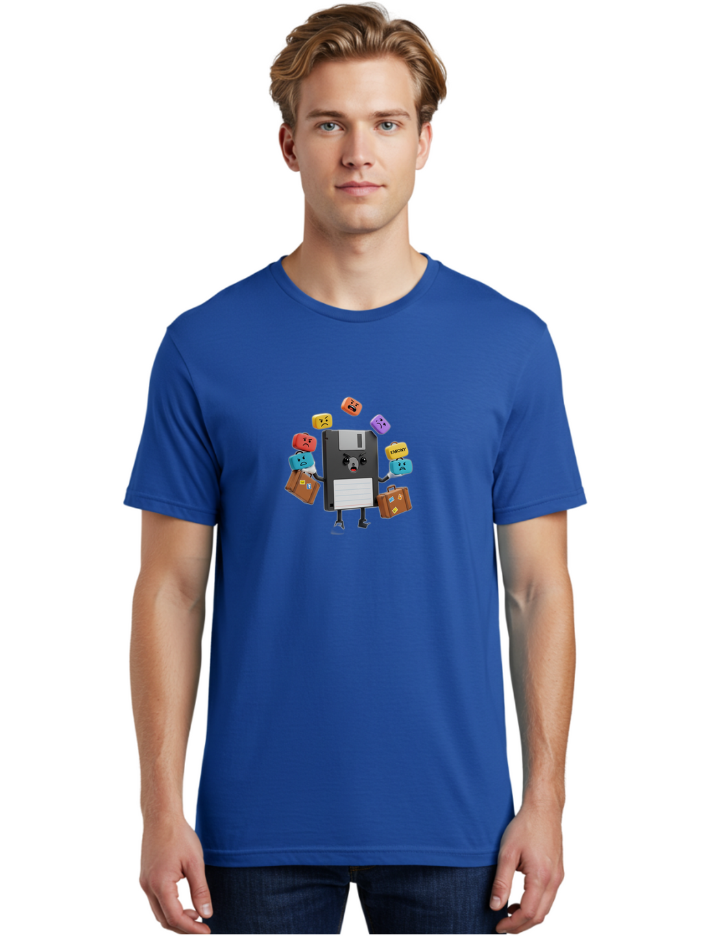Emoji-Floppy-Disk Men'S Graphic Tee, 100% Cotton, Comfortable Casual Summer Wear, Machine Washable, Vintage Camera, Old Camera, Antique Camera, Black Camera, Classic Photography, Photography Equipment, Nostalgic Device, Film Camera, Camera Art Bao393
