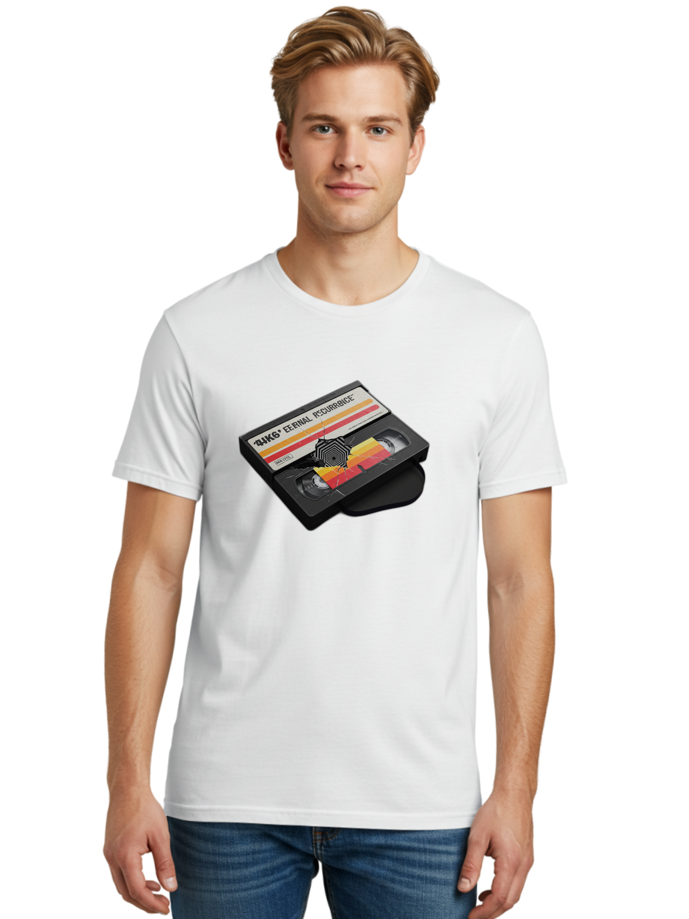 Eternal-Recurrence Men'S Graphic Tee, 100% Cotton, Comfortable Casual Summer Wear, Machine Washable, Vintage Camera, Old Camera, Antique Camera, Black Camera, Classic Photography, Photography Equipment, Nostalgic Device, Film Camera, Bao396