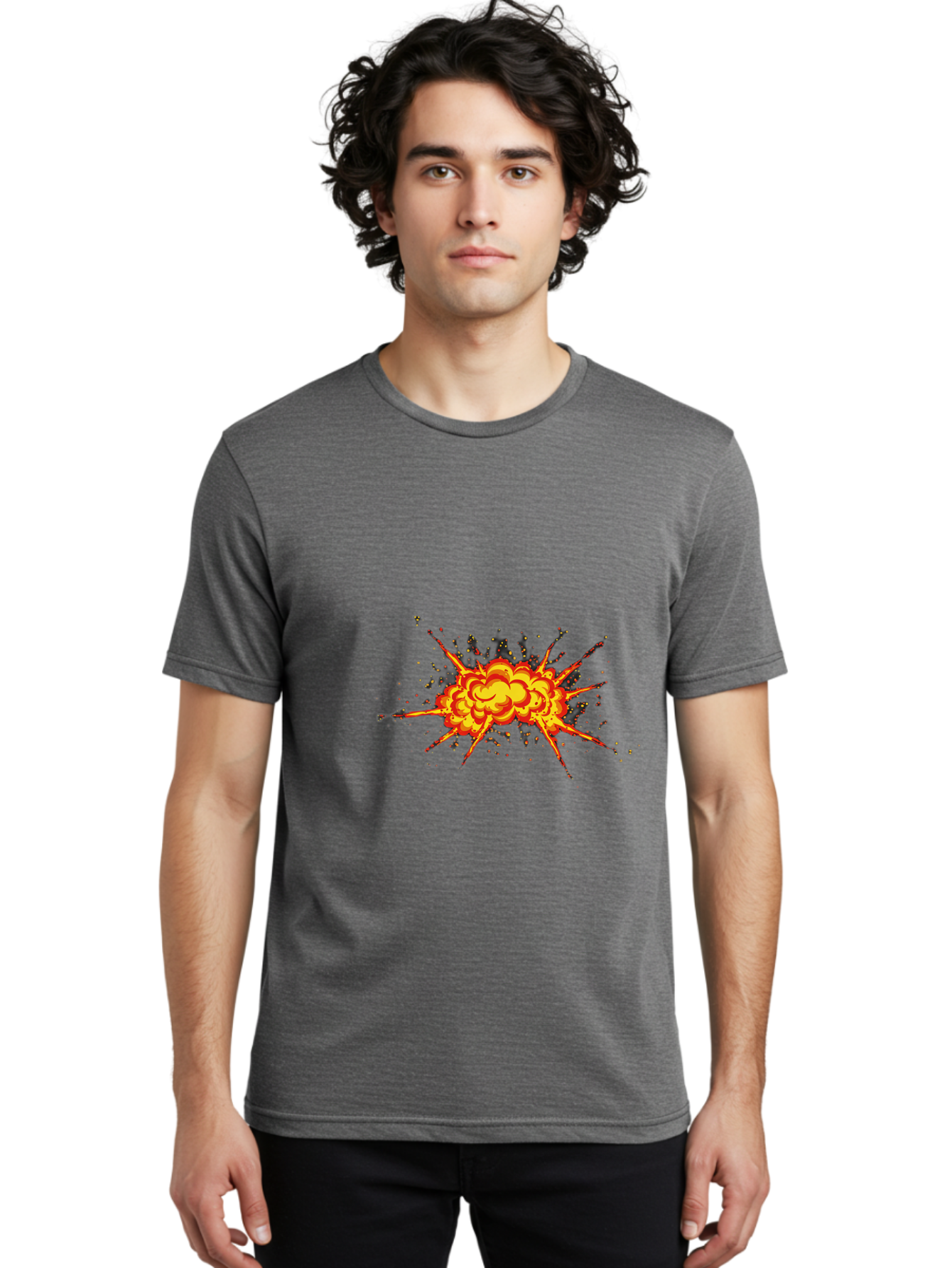 Explosion Men'S Graphic Tee, 100% Cotton, Comfortable Casual Summer Wear, Machine Washable, Vintage Camera, Old Camera, Antique Camera, Black Camera, Classic Photography, Photography Equipment, Nostalgic Device, Film Camera, Camera Art Bao397