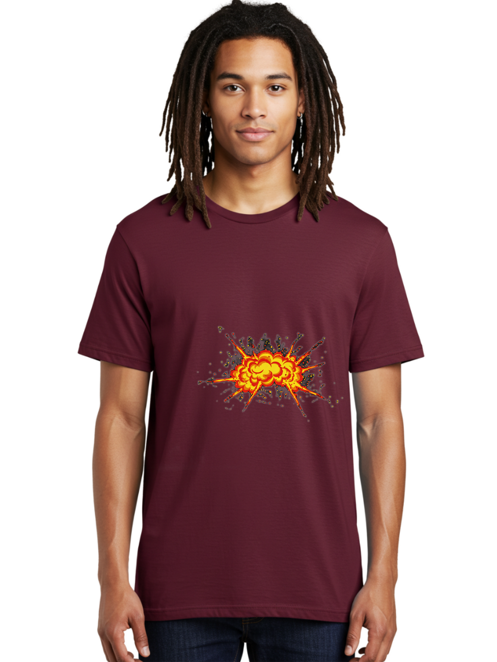 Explosion Men'S Graphic Tee, 100% Cotton, Comfortable Casual Summer Wear, Machine Washable, Vintage Camera, Old Camera, Antique Camera, Black Camera, Classic Photography, Photography Equipment, Nostalgic Device, Film Camera, Camera Art Bao397