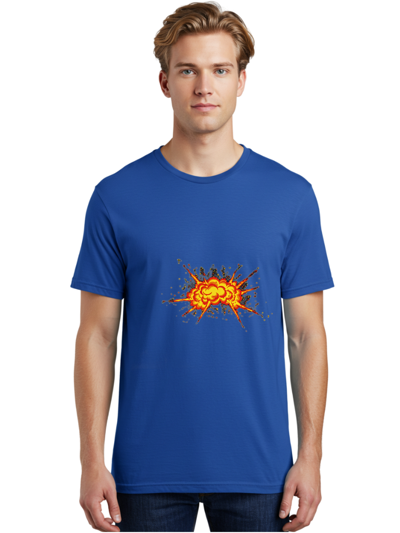 Explosion Men'S Graphic Tee, 100% Cotton, Comfortable Casual Summer Wear, Machine Washable, Vintage Camera, Old Camera, Antique Camera, Black Camera, Classic Photography, Photography Equipment, Nostalgic Device, Film Camera, Camera Art Bao397