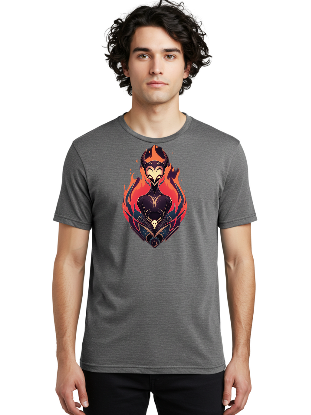 Female-Character-With-Flames Men'S Graphic Tee, 100% Cotton, Comfortable Casual Summer Wear, Machine Washable, Vintage Camera, Old Camera, Antique Camera, Black Camera, Classic Photography, Photography Equipment, Nostalgic Device, Film Camera, Bao403