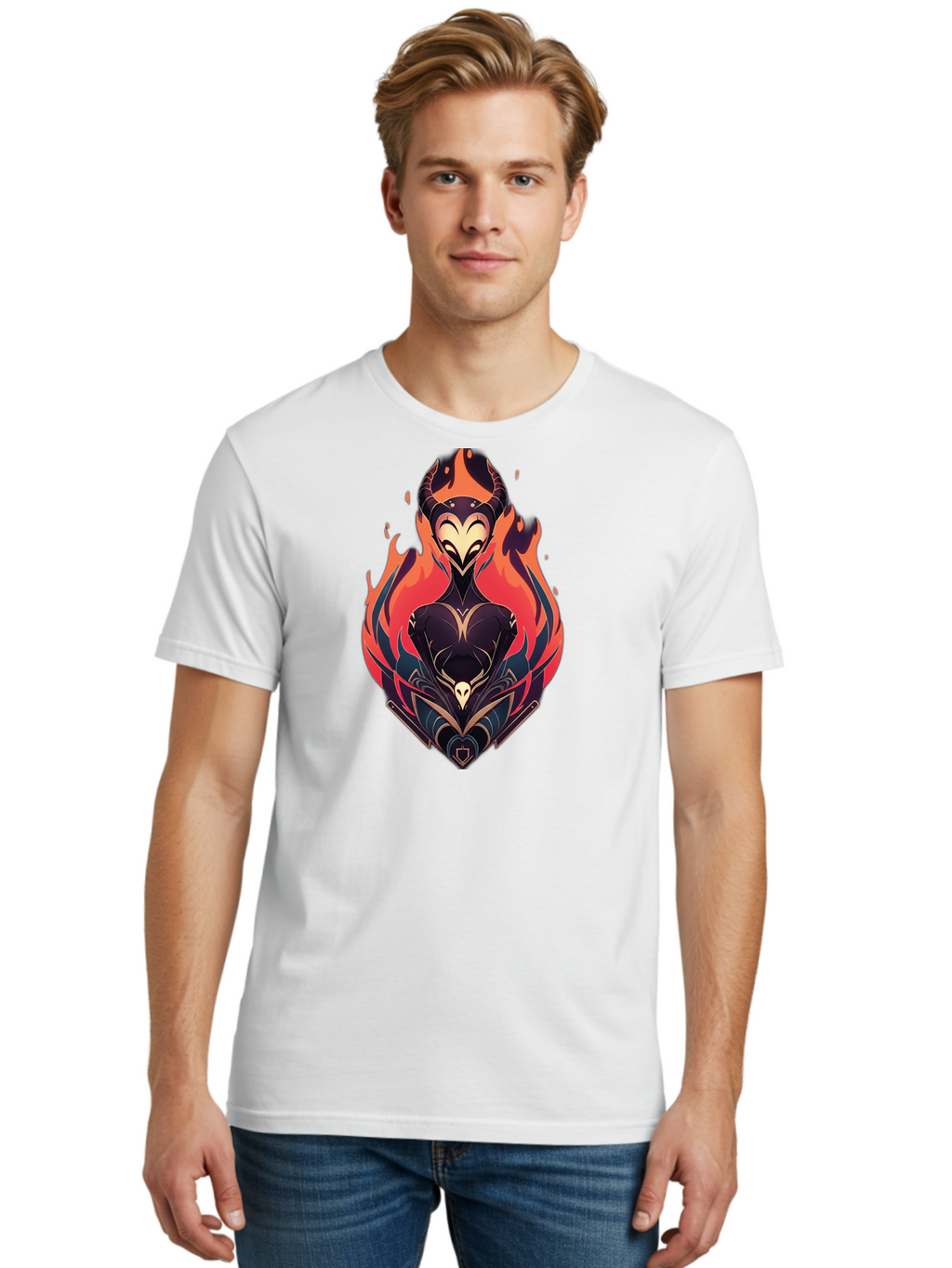 Female-Character-With-Flames Men'S Graphic Tee, 100% Cotton, Comfortable Casual Summer Wear, Machine Washable, Vintage Camera, Old Camera, Antique Camera, Black Camera, Classic Photography, Photography Equipment, Nostalgic Device, Film Camera, Bao403