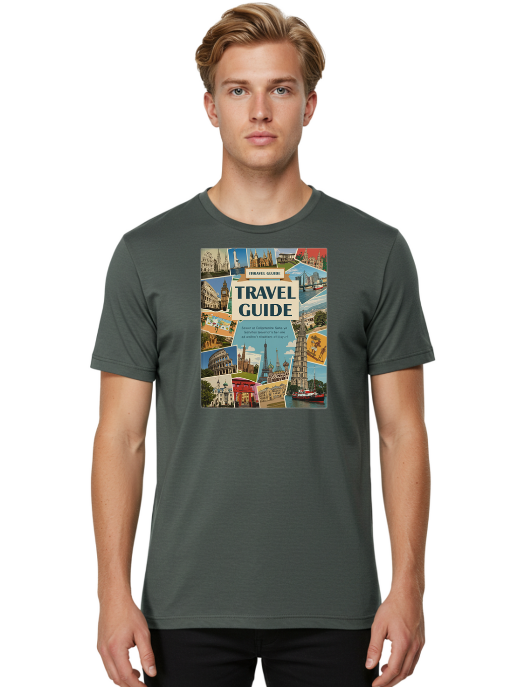 Fibtravel-Guide Men'S Graphic Tee, 100% Cotton, Comfortable Casual Summer Wear, Machine Washable, Vintage Camera, Old Camera, Antique Camera, Black Camera, Classic Photography, Photography Equipment, Nostalgic Device, Film Camera, Camera Art Bao404
