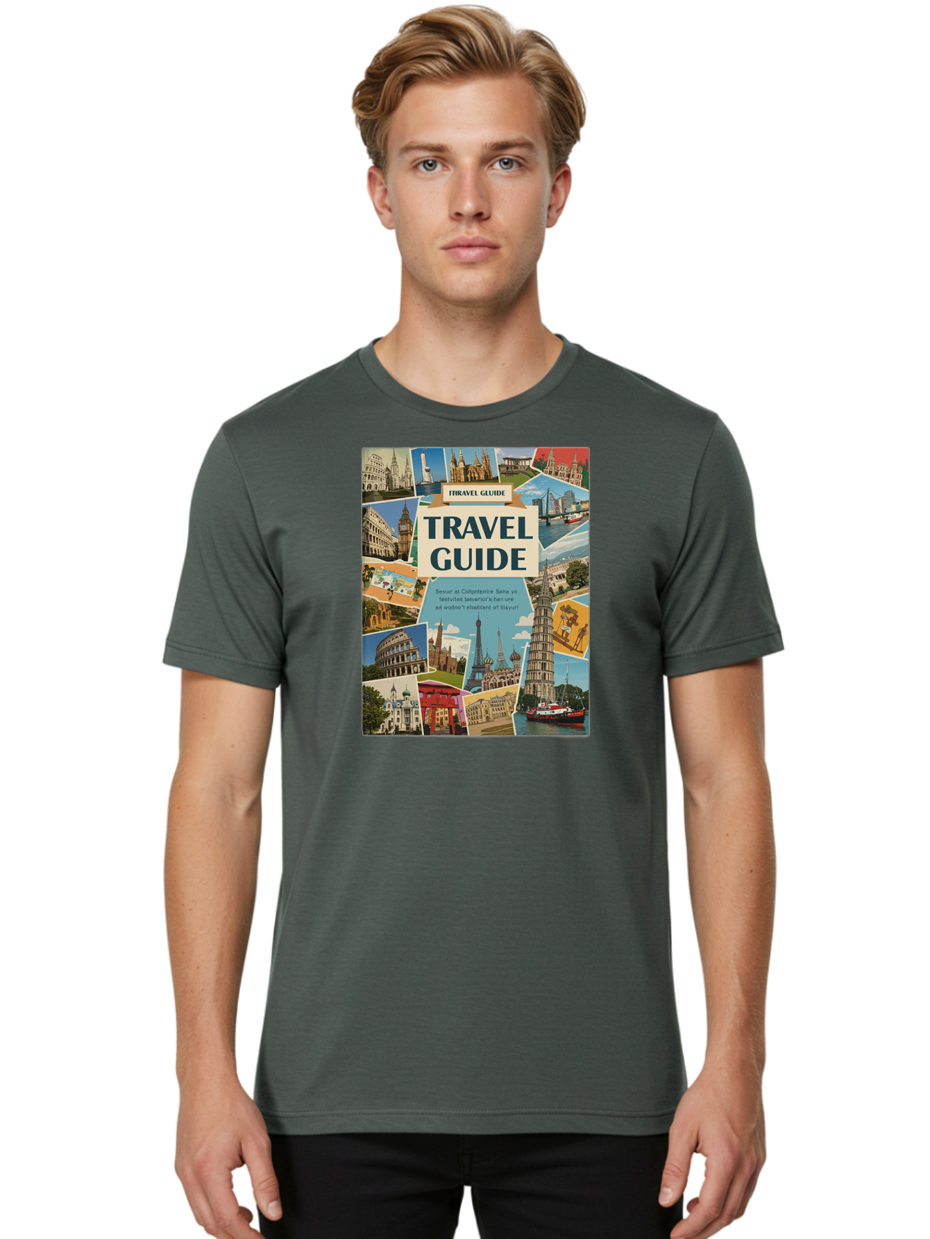 Fibtravel-Guide Men'S Graphic Tee, 100% Cotton, Comfortable Casual Summer Wear, Machine Washable, Vintage Camera, Old Camera, Antique Camera, Black Camera, Classic Photography, Photography Equipment, Nostalgic Device, Film Camera, Camera Art Bao404