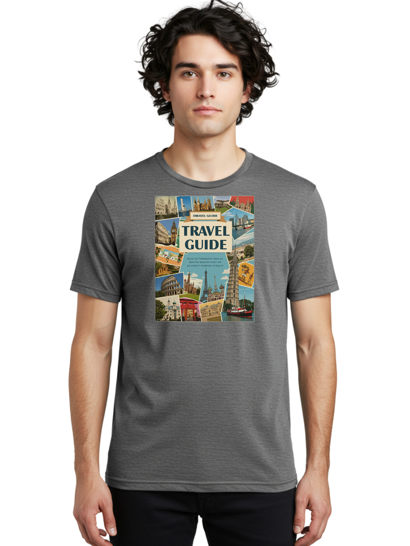 Fibtravel-Guide Men'S Graphic Tee, 100% Cotton, Comfortable Casual Summer Wear, Machine Washable, Vintage Camera, Old Camera, Antique Camera, Black Camera, Classic Photography, Photography Equipment, Nostalgic Device, Film Camera, Camera Art Bao404
