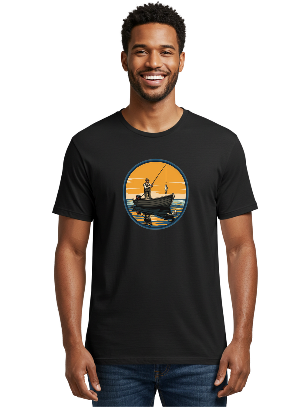 Fisherman-1 Men'S Graphic Tee, 100% Cotton, Comfortable Casual Summer Wear, Machine Washable, Vintage Camera, Old Camera, Antique Camera, Black Camera, Classic Photography, Photography Equipment, Nostalgic Device, Film Camera, Camera Art Bao406