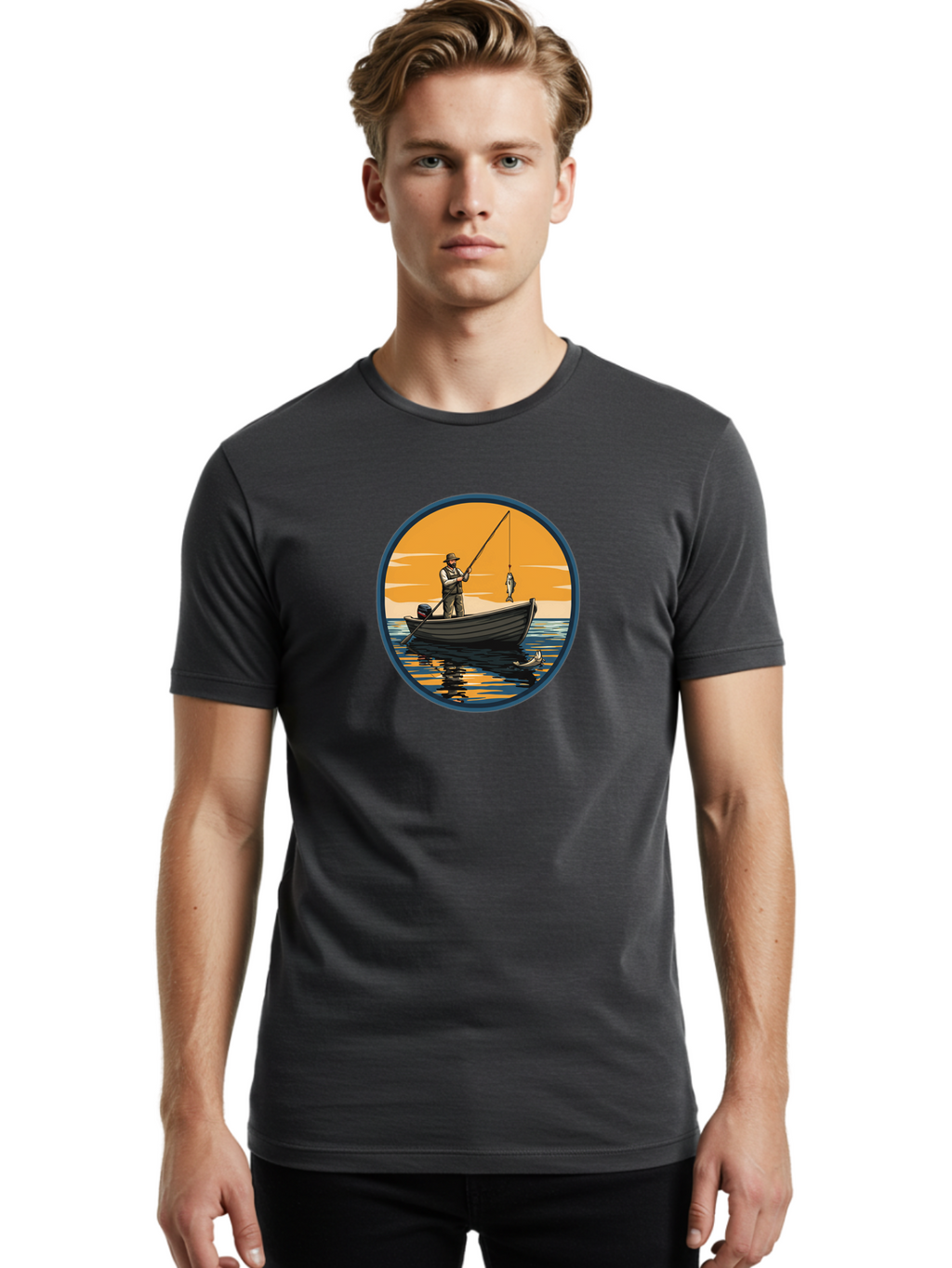 Fisherman-1 Men'S Graphic Tee, 100% Cotton, Comfortable Casual Summer Wear, Machine Washable, Vintage Camera, Old Camera, Antique Camera, Black Camera, Classic Photography, Photography Equipment, Nostalgic Device, Film Camera, Camera Art Bao406