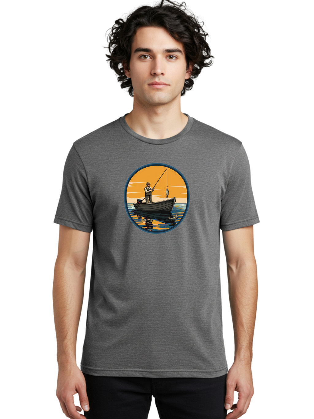 Fisherman-1 Men'S Graphic Tee, 100% Cotton, Comfortable Casual Summer Wear, Machine Washable, Vintage Camera, Old Camera, Antique Camera, Black Camera, Classic Photography, Photography Equipment, Nostalgic Device, Film Camera, Camera Art Bao406