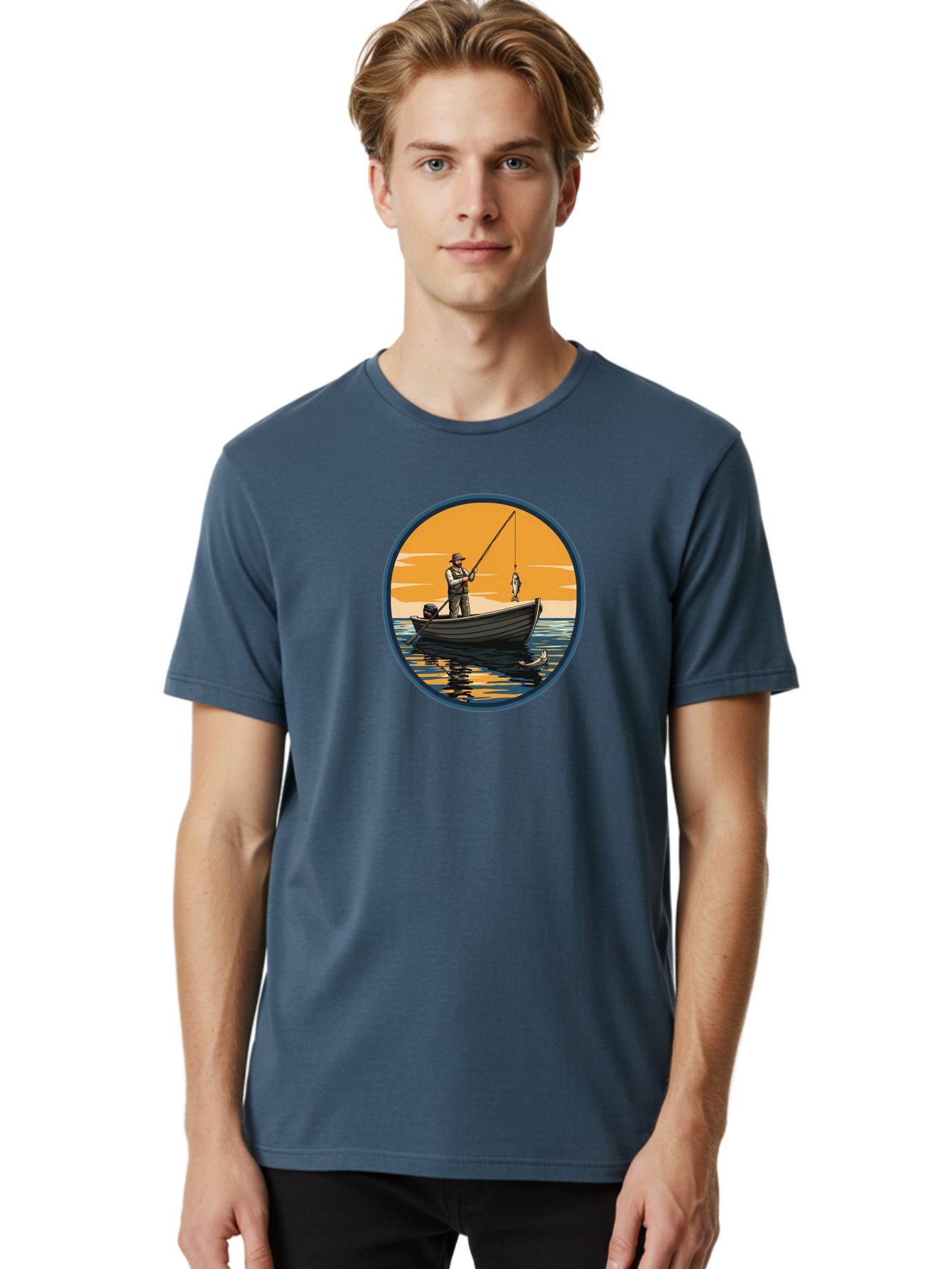 Fisherman-1 Men'S Graphic Tee, 100% Cotton, Comfortable Casual Summer Wear, Machine Washable, Vintage Camera, Old Camera, Antique Camera, Black Camera, Classic Photography, Photography Equipment, Nostalgic Device, Film Camera, Camera Art Bao406