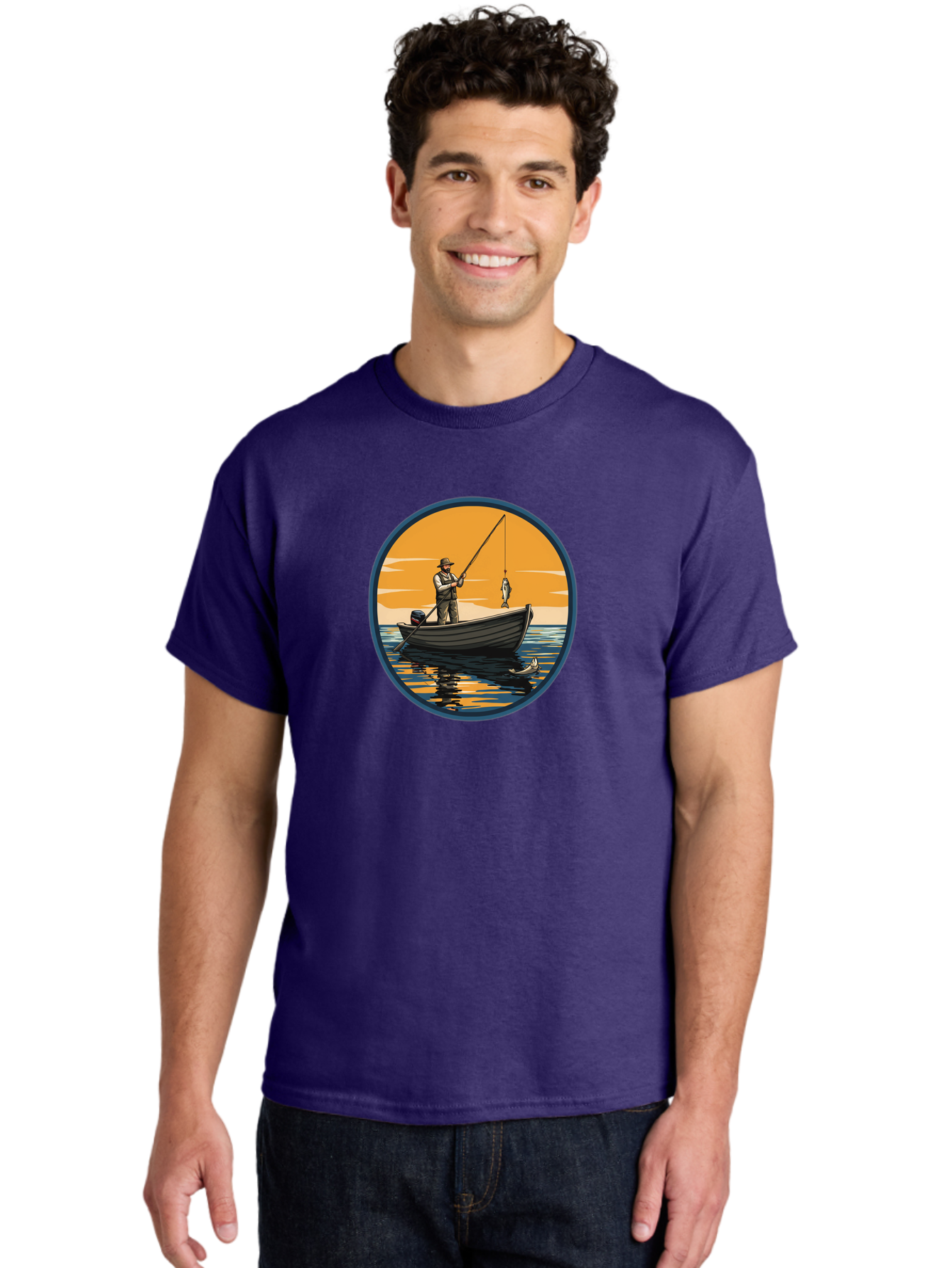 Fisherman-1 Men'S Graphic Tee, 100% Cotton, Comfortable Casual Summer Wear, Machine Washable, Vintage Camera, Old Camera, Antique Camera, Black Camera, Classic Photography, Photography Equipment, Nostalgic Device, Film Camera, Camera Art Bao406