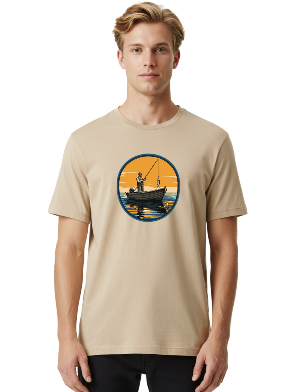 Fisherman-1 Men'S Graphic Tee, 100% Cotton, Comfortable Casual Summer Wear, Machine Washable, Vintage Camera, Old Camera, Antique Camera, Black Camera, Classic Photography, Photography Equipment, Nostalgic Device, Film Camera, Camera Art Bao406