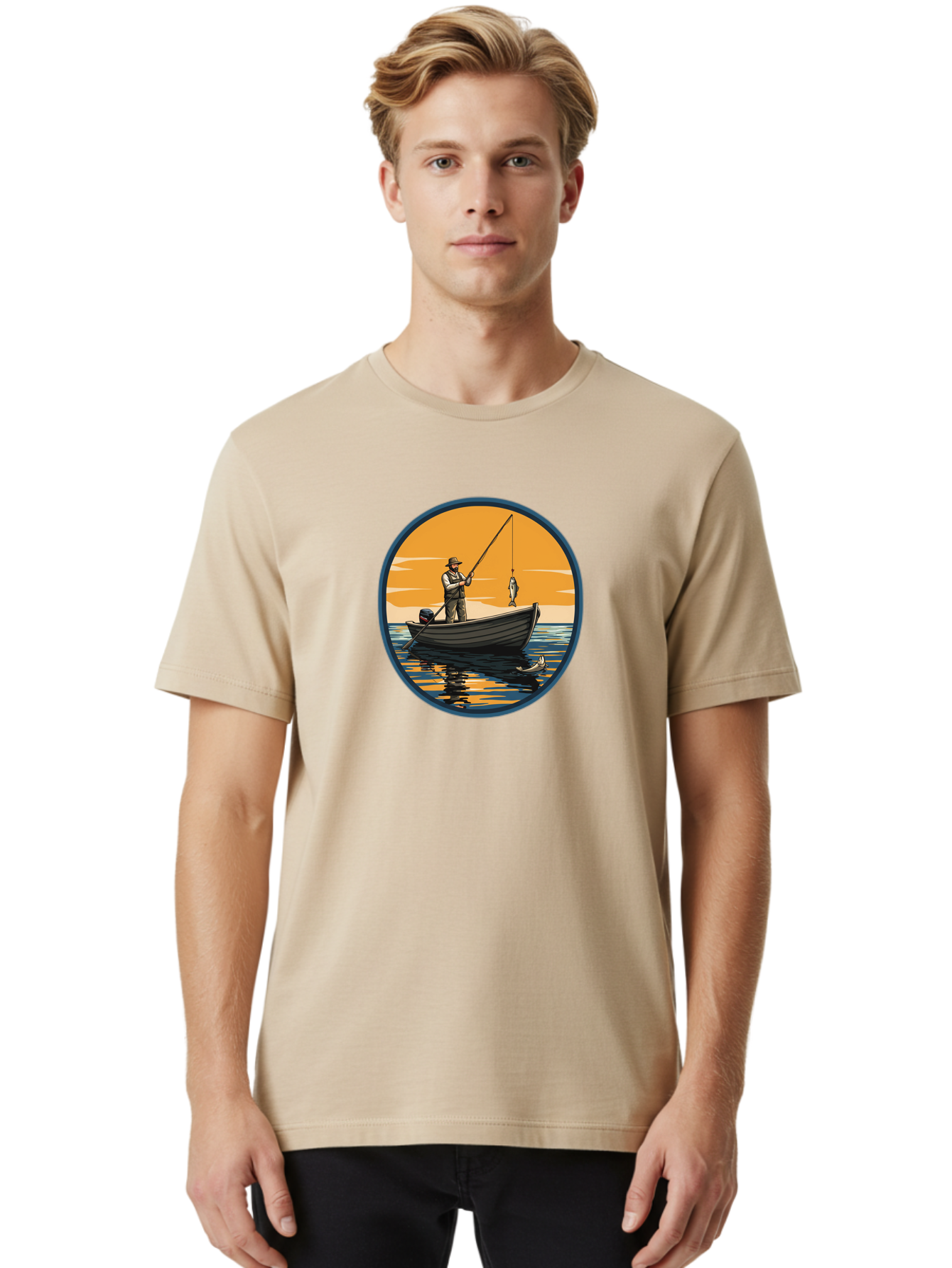Fisherman-1 Men'S Graphic Tee, 100% Cotton, Comfortable Casual Summer Wear, Machine Washable, Vintage Camera, Old Camera, Antique Camera, Black Camera, Classic Photography, Photography Equipment, Nostalgic Device, Film Camera, Camera Art Bao406