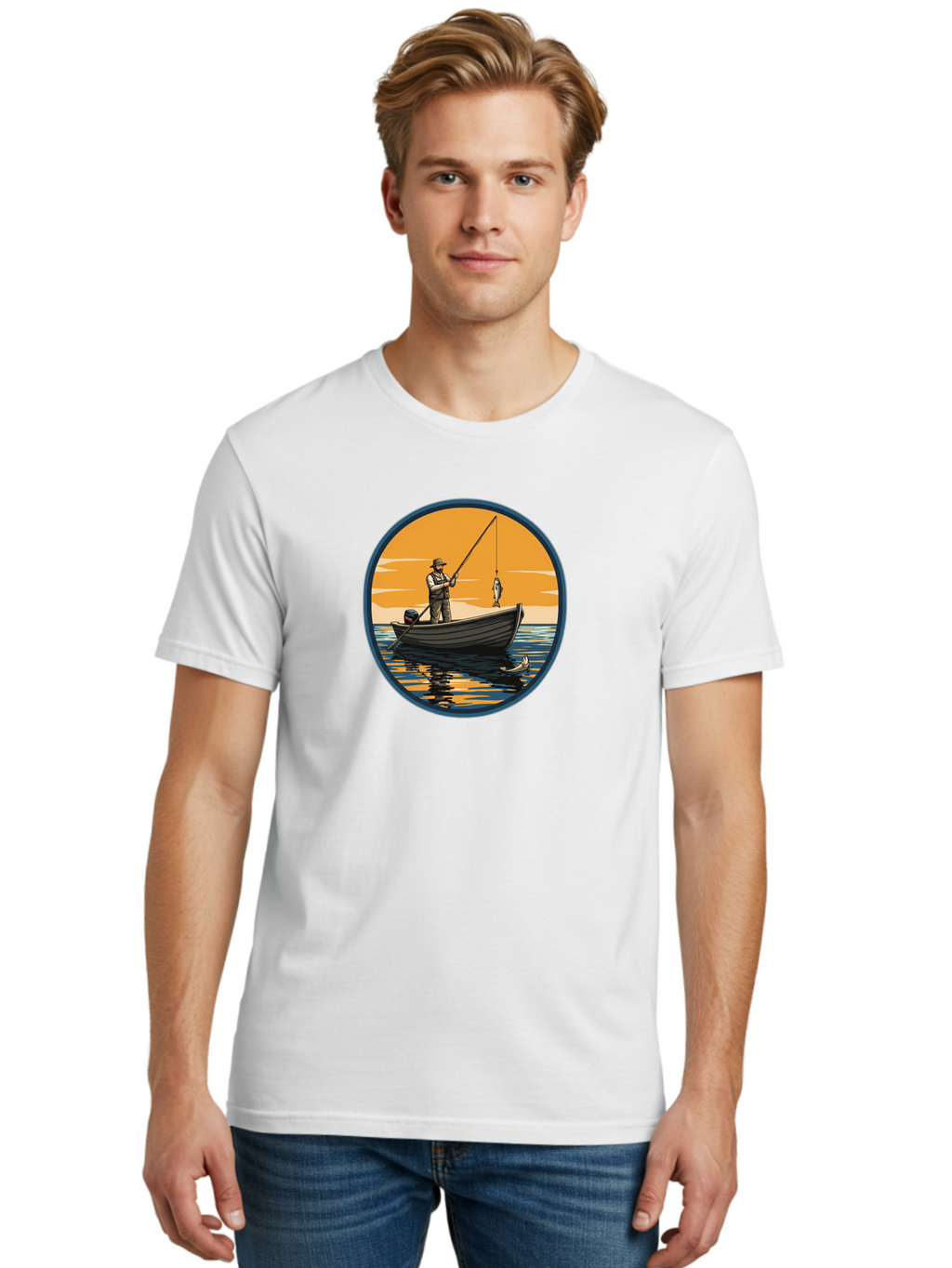 Fisherman-1 Men'S Graphic Tee, 100% Cotton, Comfortable Casual Summer Wear, Machine Washable, Vintage Camera, Old Camera, Antique Camera, Black Camera, Classic Photography, Photography Equipment, Nostalgic Device, Film Camera, Camera Art Bao406