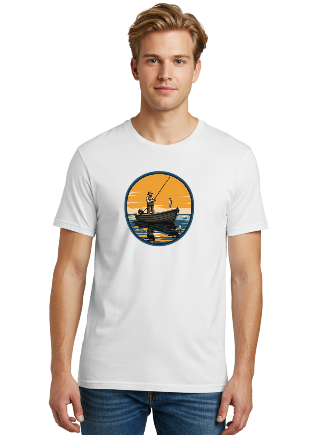Fisherman-1 Men'S Graphic Tee, 100% Cotton, Comfortable Casual Summer Wear, Machine Washable, Vintage Camera, Old Camera, Antique Camera, Black Camera, Classic Photography, Photography Equipment, Nostalgic Device, Film Camera, Camera Art Bao406