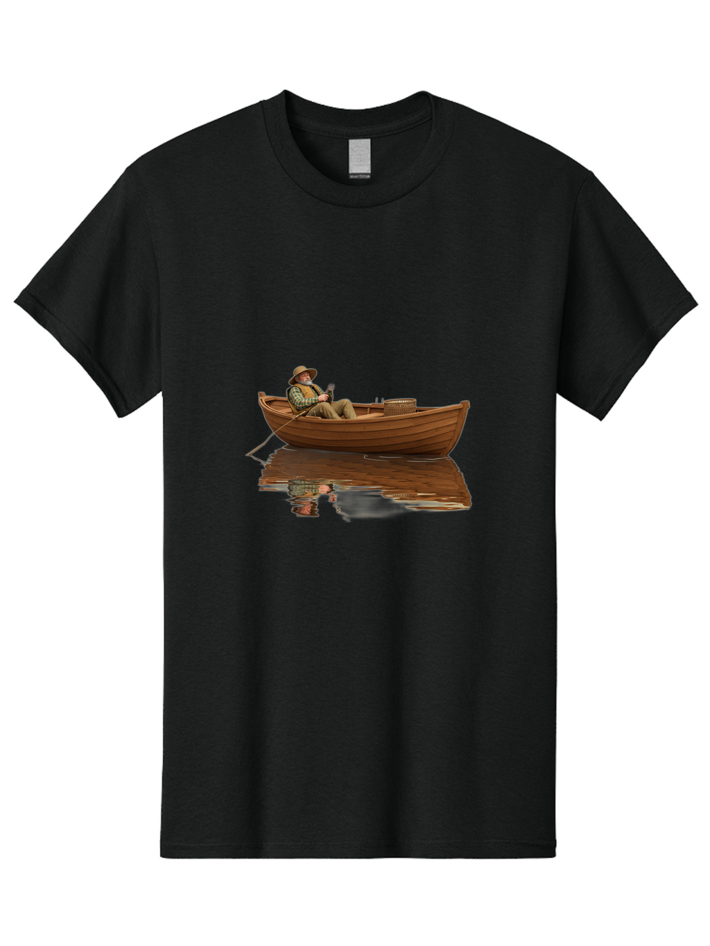 Fisherman-In-Boat Men'S Graphic Tee, 100% Cotton, Comfortable Casual Summer Wear, Machine Washable, Vintage Camera, Old Camera, Antique Camera, Black Camera, Classic Photography, Photography Equipment, Nostalgic Device, Film Camera, Camera Art Bao409