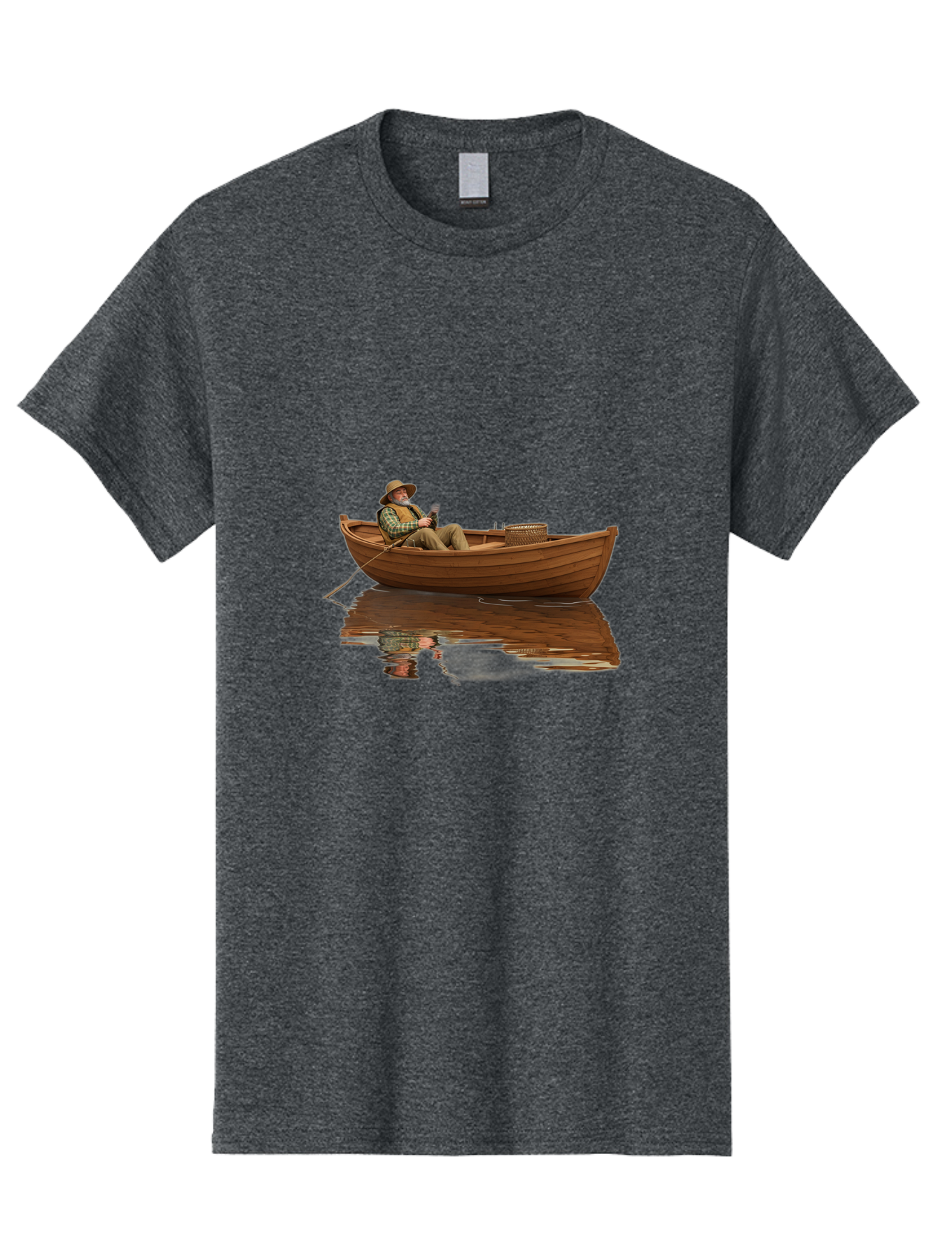 Fisherman-In-Boat Men'S Graphic Tee, 100% Cotton, Comfortable Casual Summer Wear, Machine Washable, Vintage Camera, Old Camera, Antique Camera, Black Camera, Classic Photography, Photography Equipment, Nostalgic Device, Film Camera, Camera Art Bao409