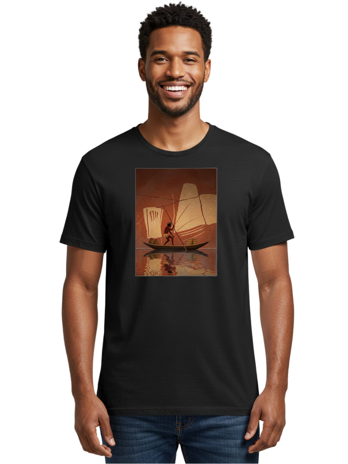 Fisherman-On-Boat Men'S Graphic Tee, 100% Cotton, Comfortable Casual Summer Wear, Machine Washable, Vintage Camera, Old Camera, Antique Camera, Black Camera, Classic Photography, Photography Equipment, Nostalgic Device, Film Camera, Camera Art Bao410