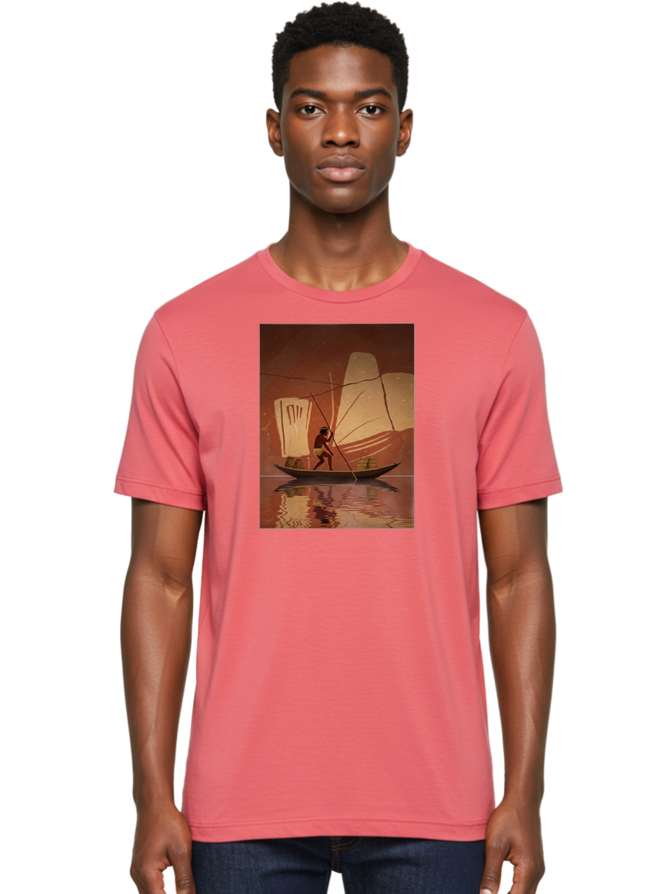 Fisherman-On-Boat Men'S Graphic Tee, 100% Cotton, Comfortable Casual Summer Wear, Machine Washable, Vintage Camera, Old Camera, Antique Camera, Black Camera, Classic Photography, Photography Equipment, Nostalgic Device, Film Camera, Camera Art Bao410
